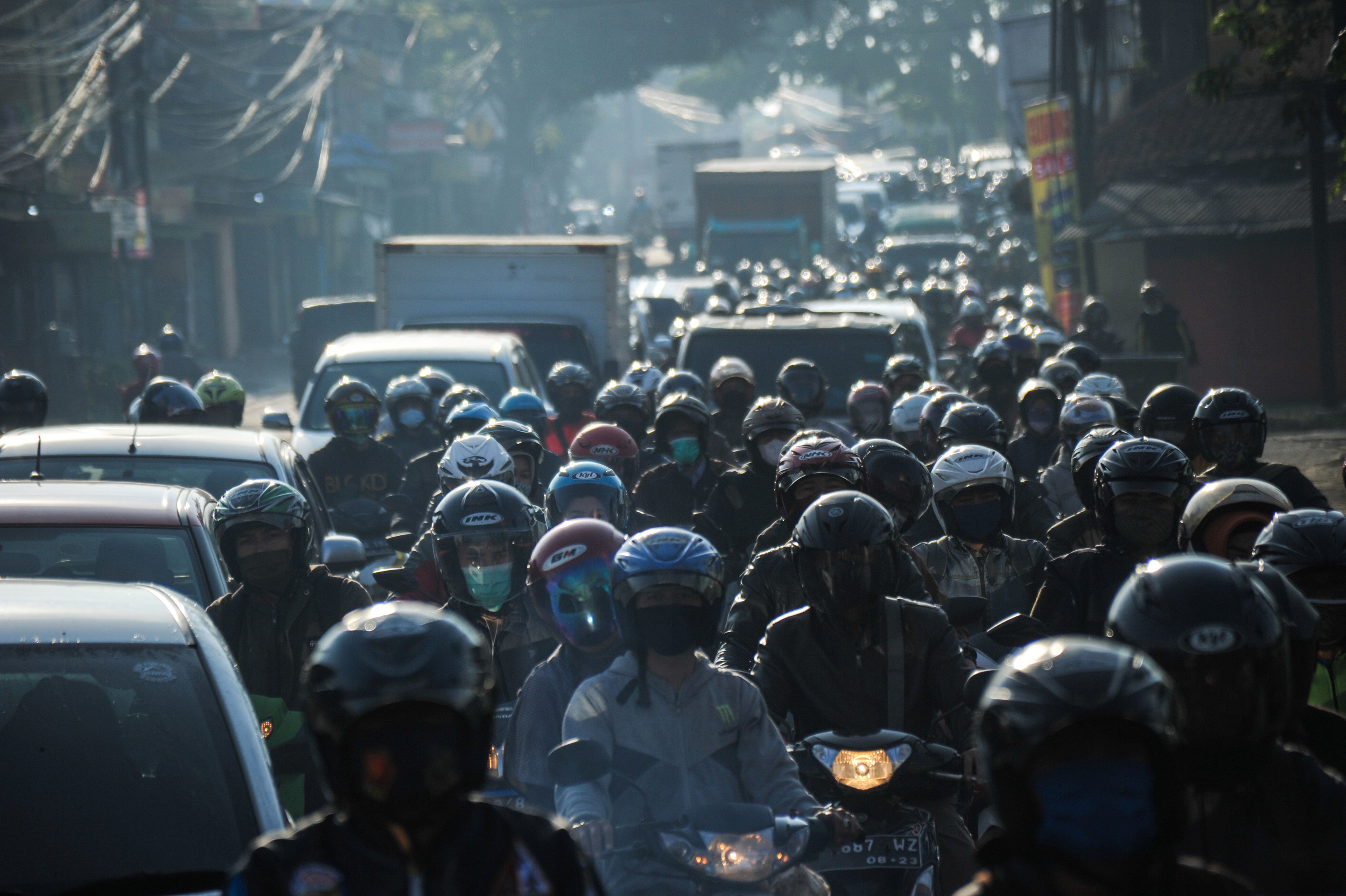 The severe air pollution in Jakarta has been blamed on the city’s heavy traffic as well as coal-fired power stations and industry