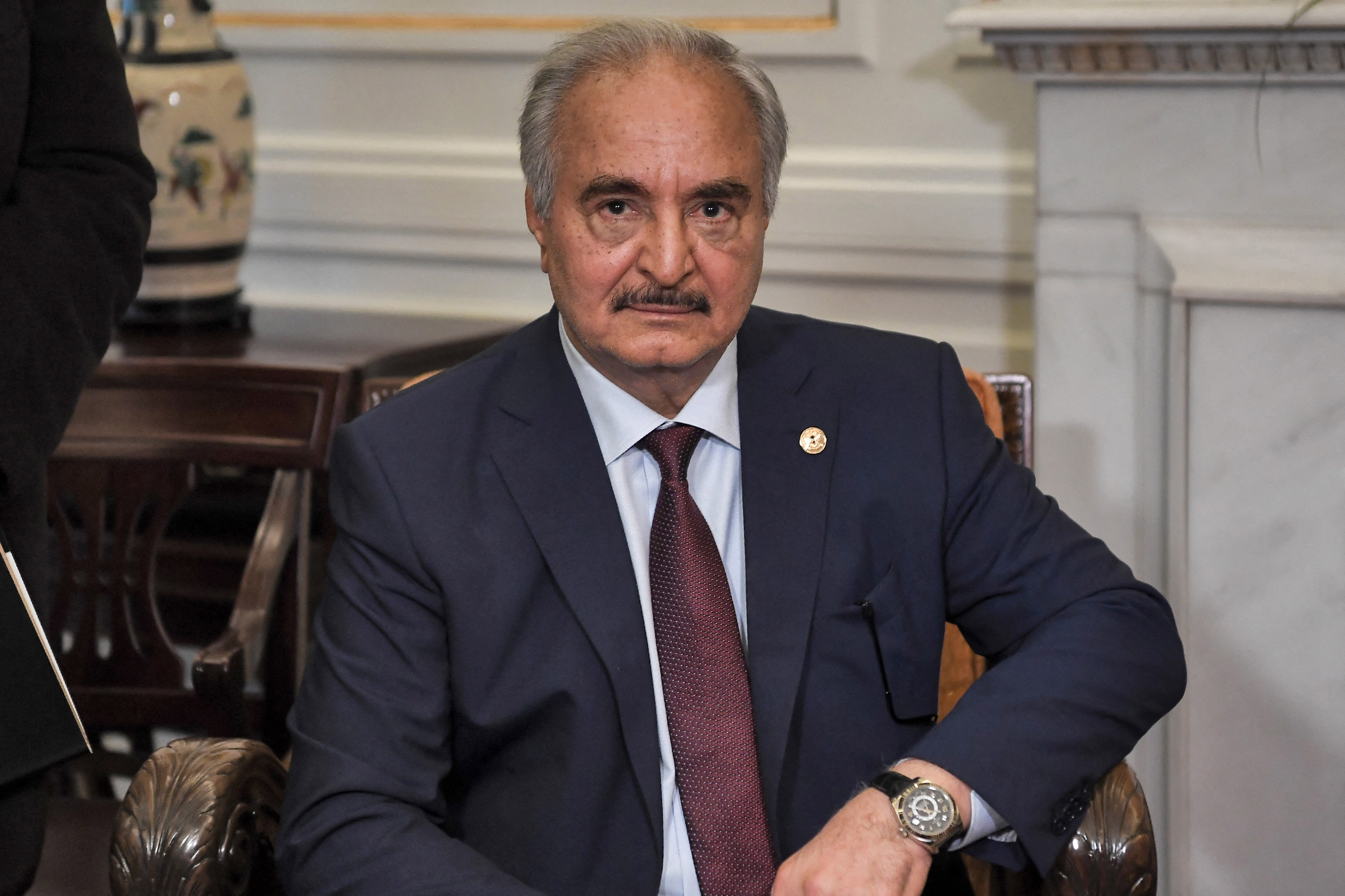 Khalifa Haftar in a suit