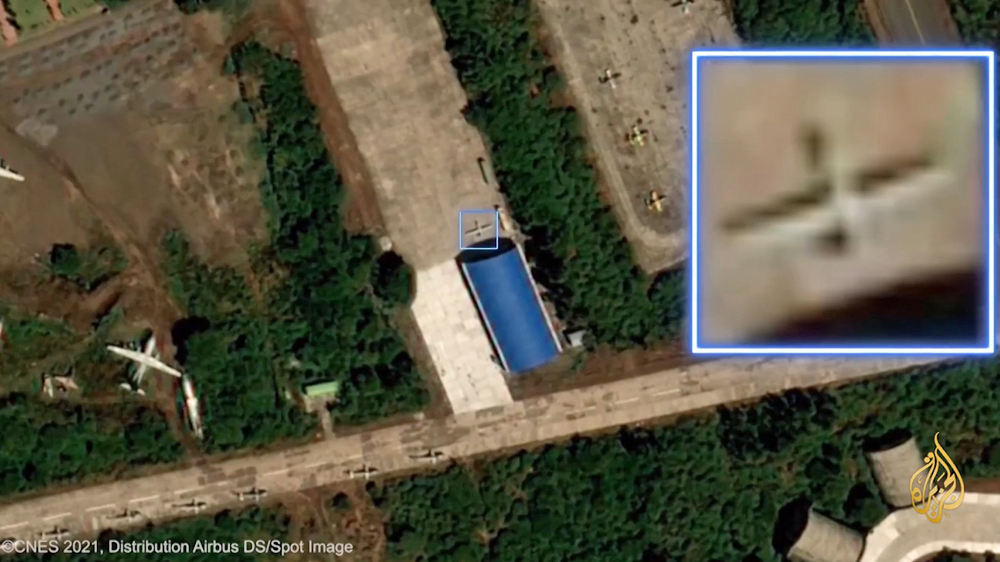 Satellite image of Hermida airbase south of Addis Ababa, Ehtiopia, show Chinese Wang Loong drone.