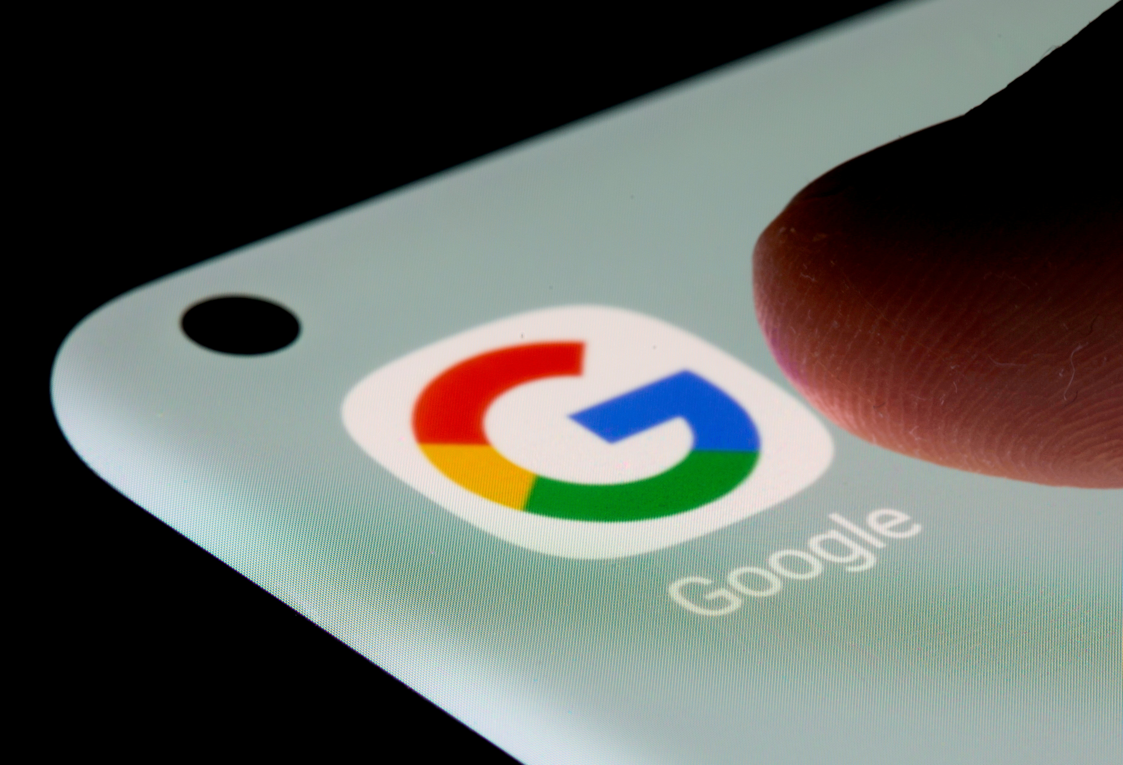 Google app is seen on a smartphone