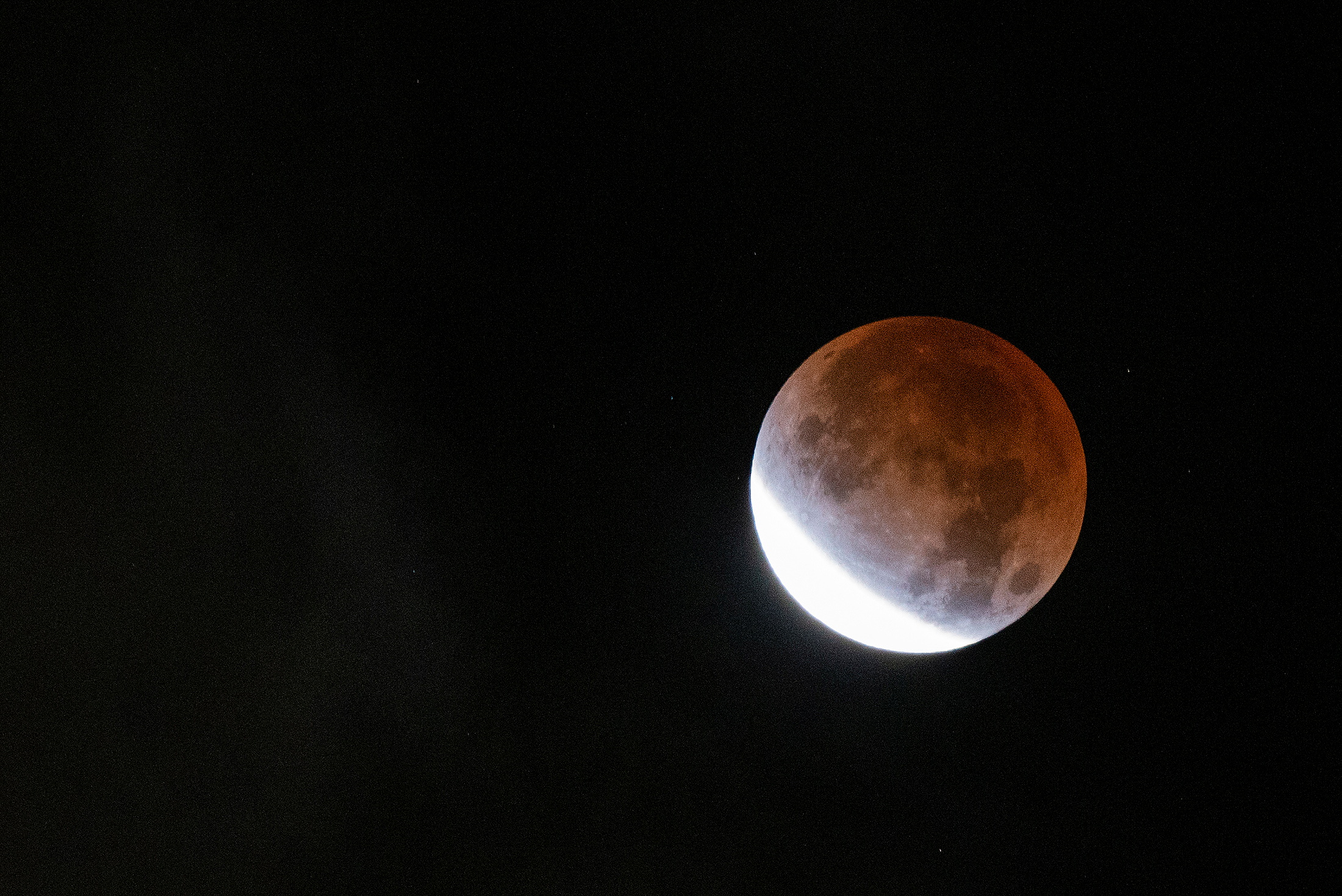 A full moon with dramatic red.