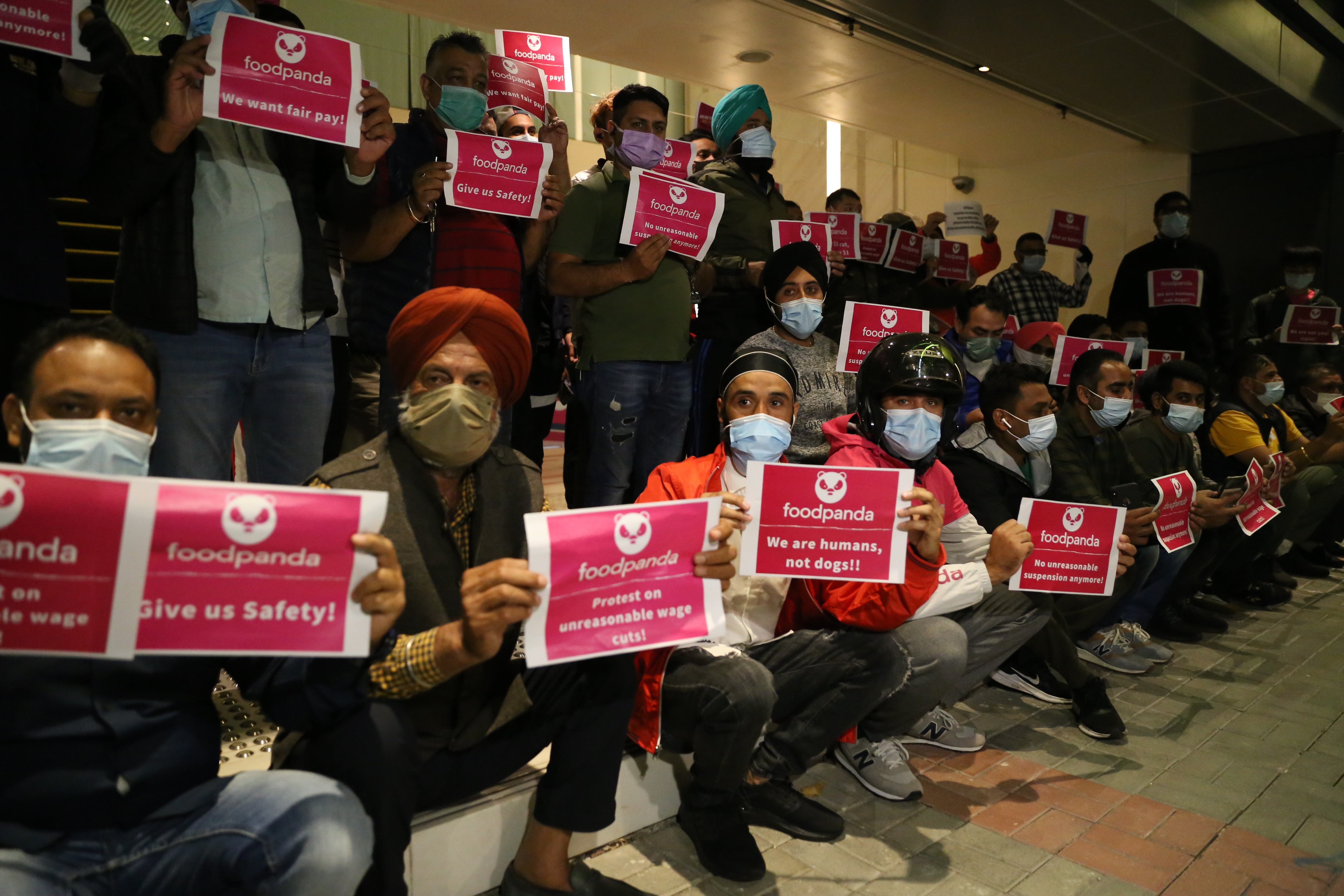 Foodpanda delivery workers recently went on strike in Hong Kong, where dissent is increasingly not tolerated [File: Rachel Cheung]