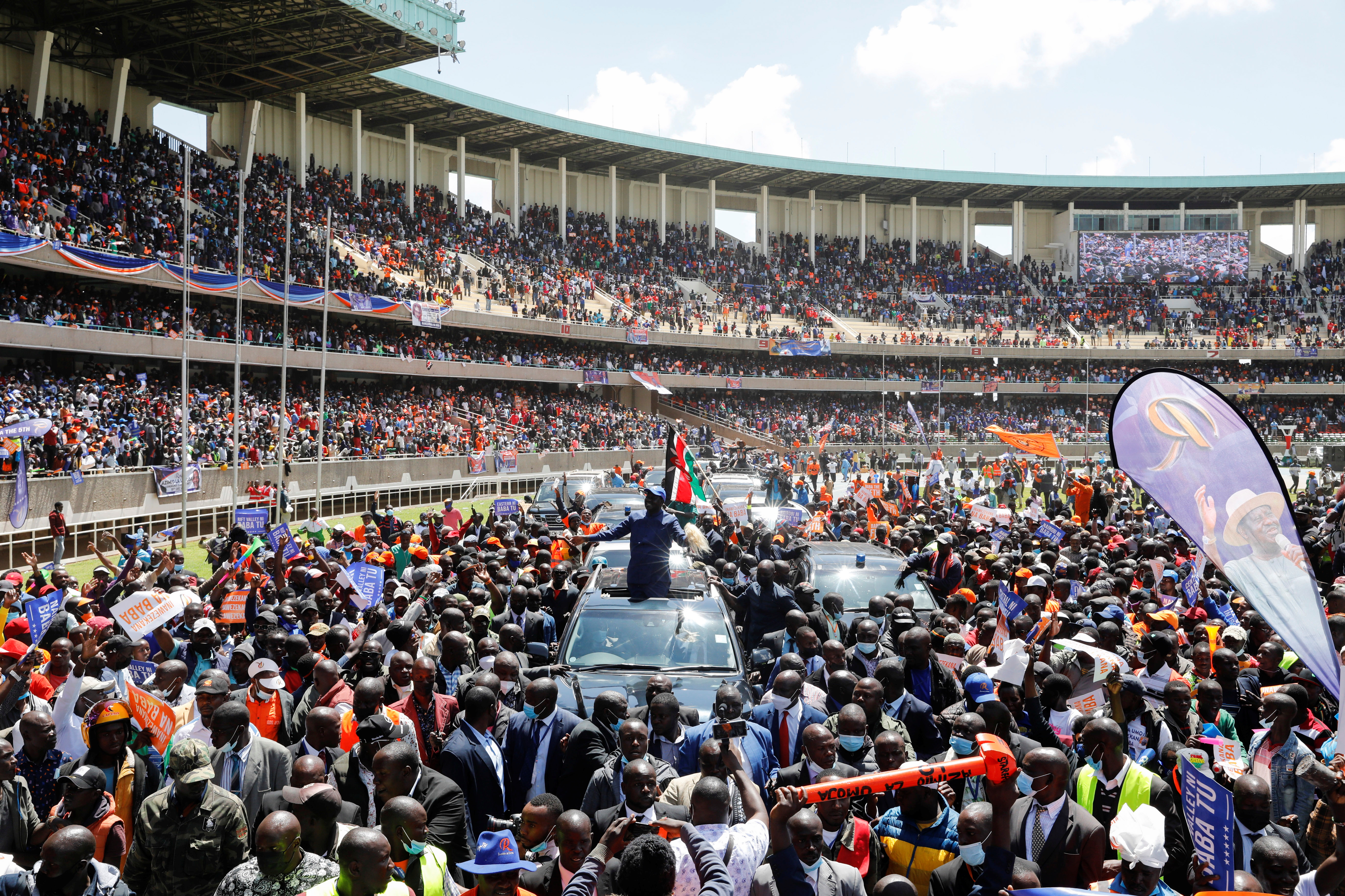 A rally ahead of the August 9, 2022 elections