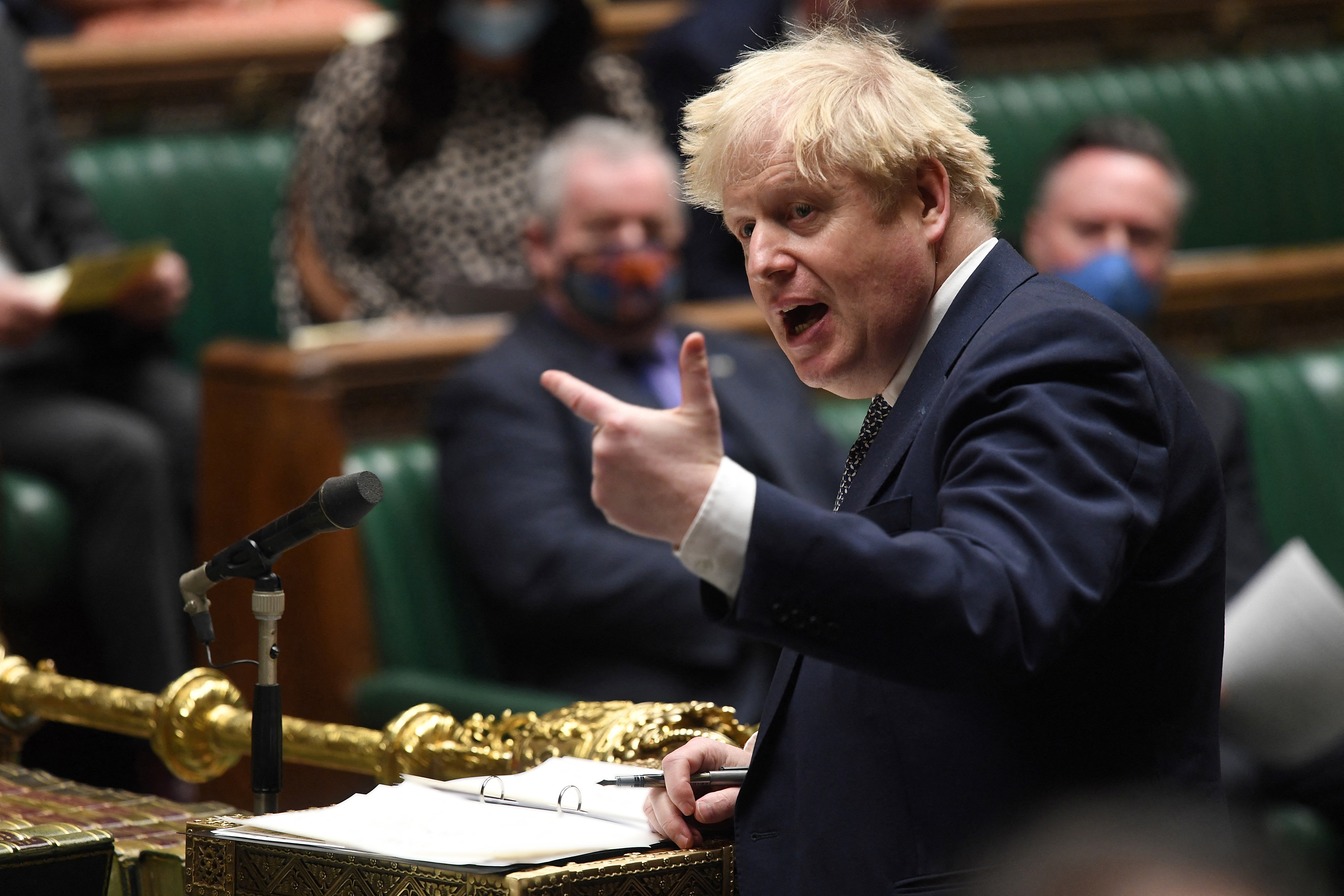 Boris Johnson speaks at the UK parliament
