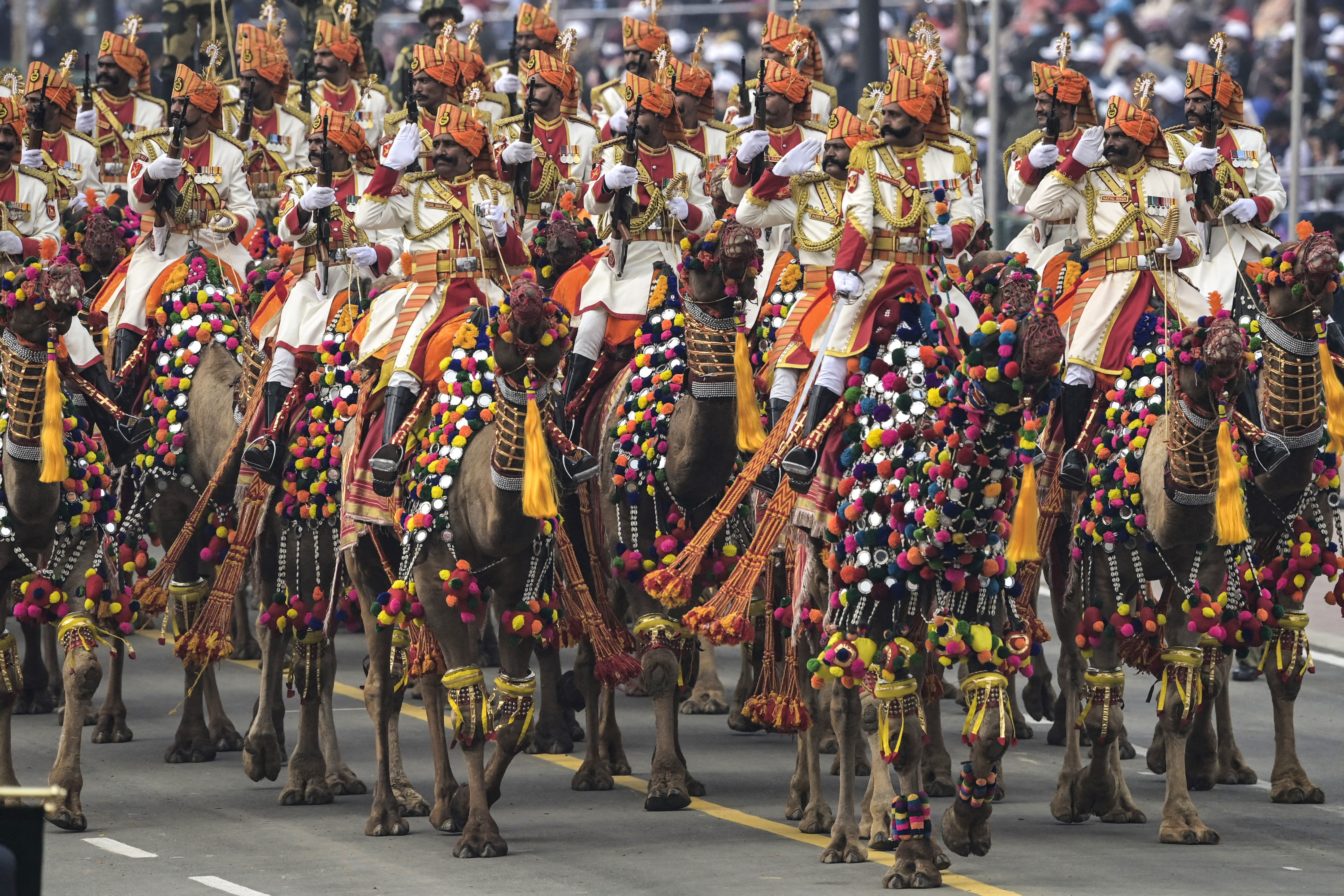 An Indian Border Security Force (BSF) contingent during India Republic Day parade in New Delhi