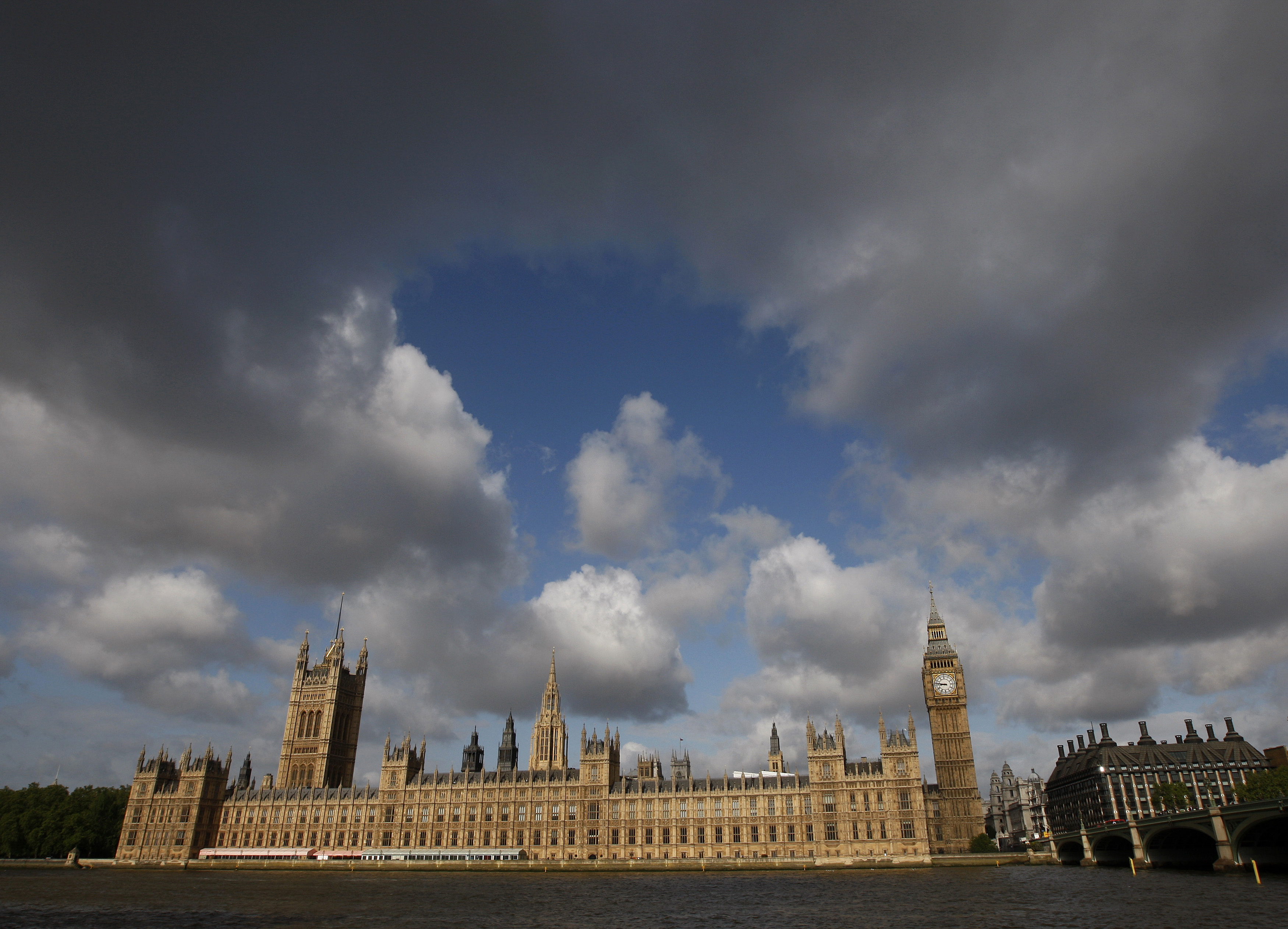 Britain's Houses of Parliament are seen across the river Thames in London
