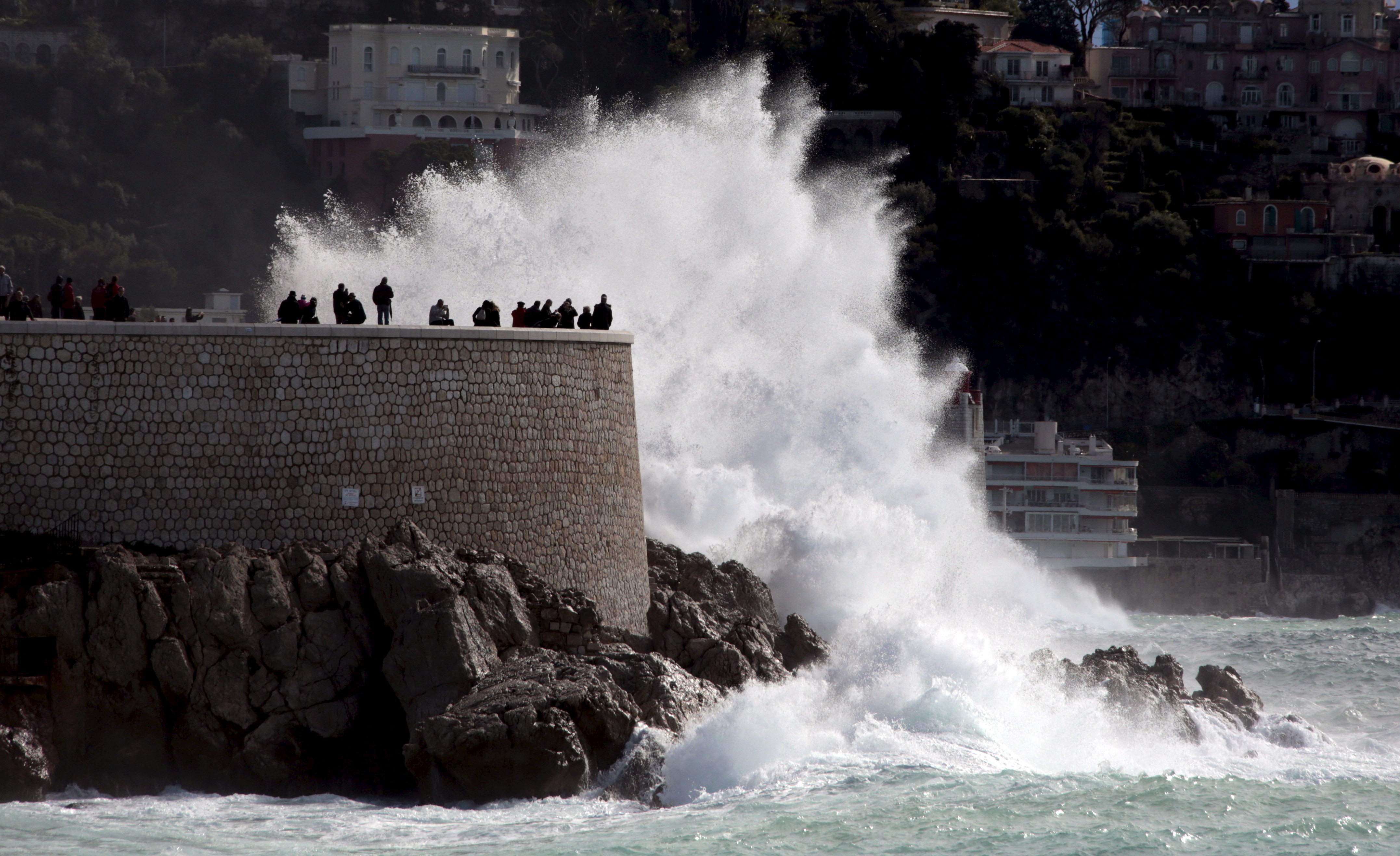 A wave breaks on France's Mediterranean coast