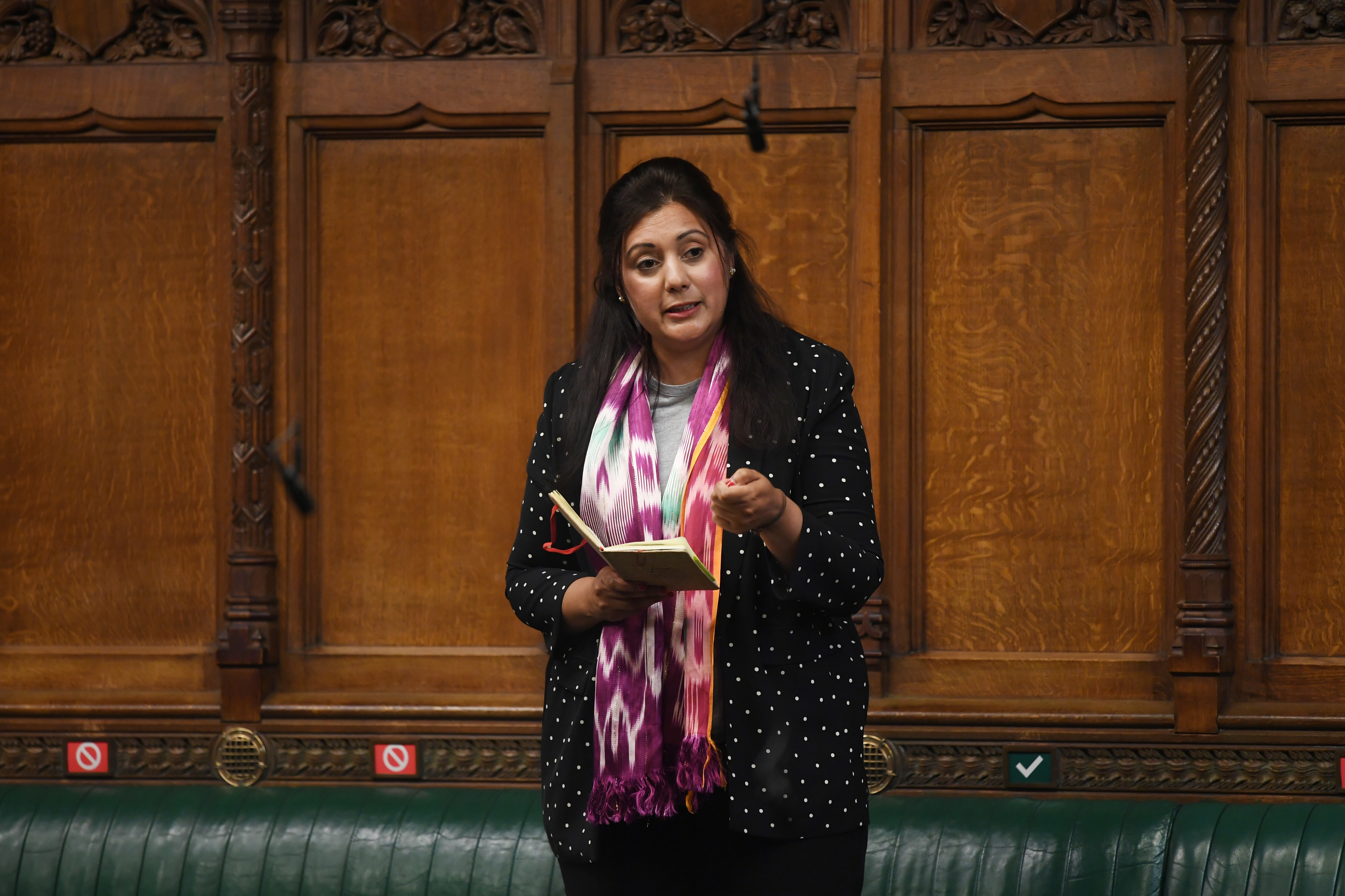 Nusrat Ghani, former UK junior minister, giving a speech
