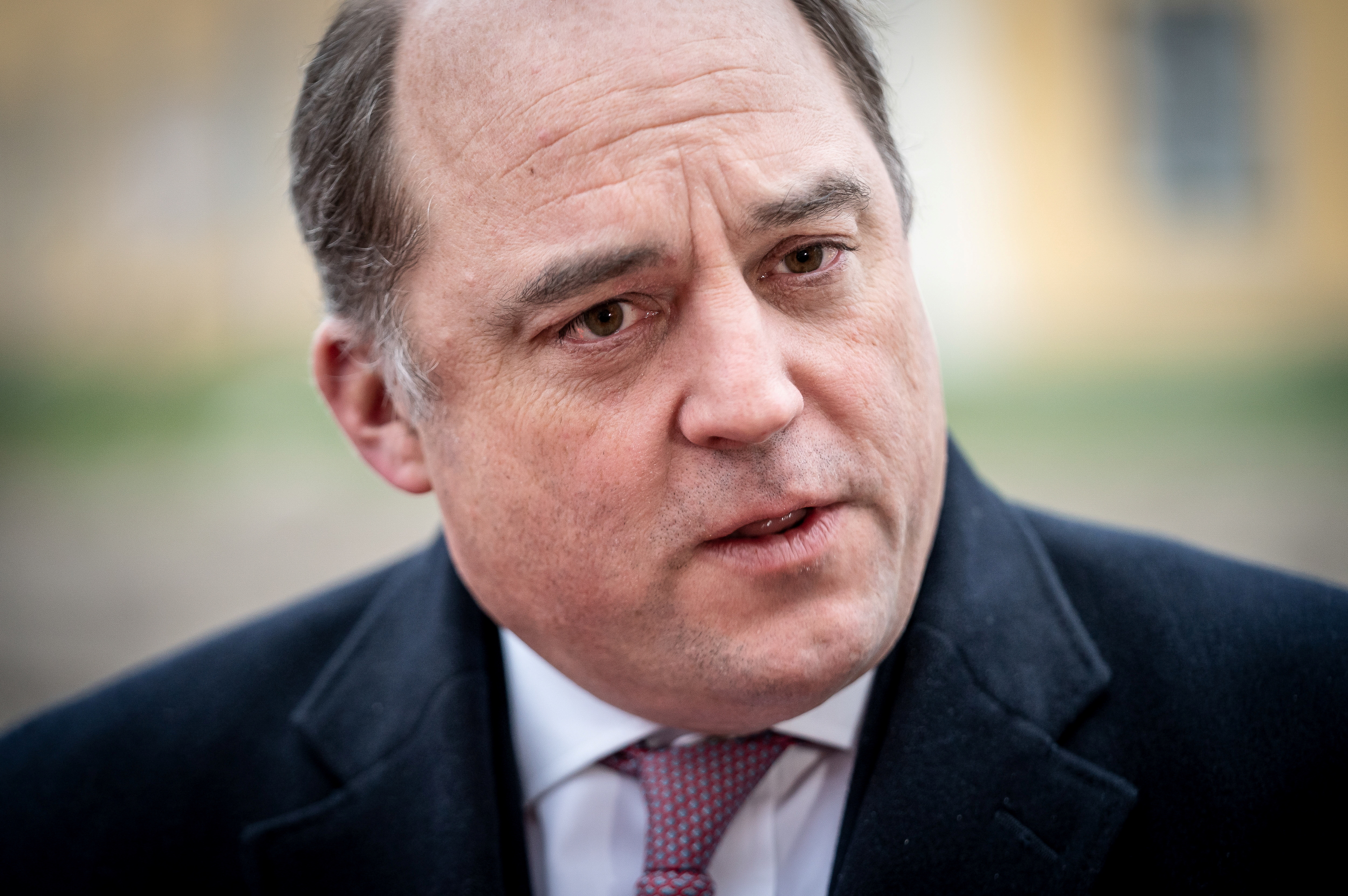 The British Minister of Defense Ben Wallace arrives at Kastellet during a visit to Copenhagen, Denmark December 8, 2021.