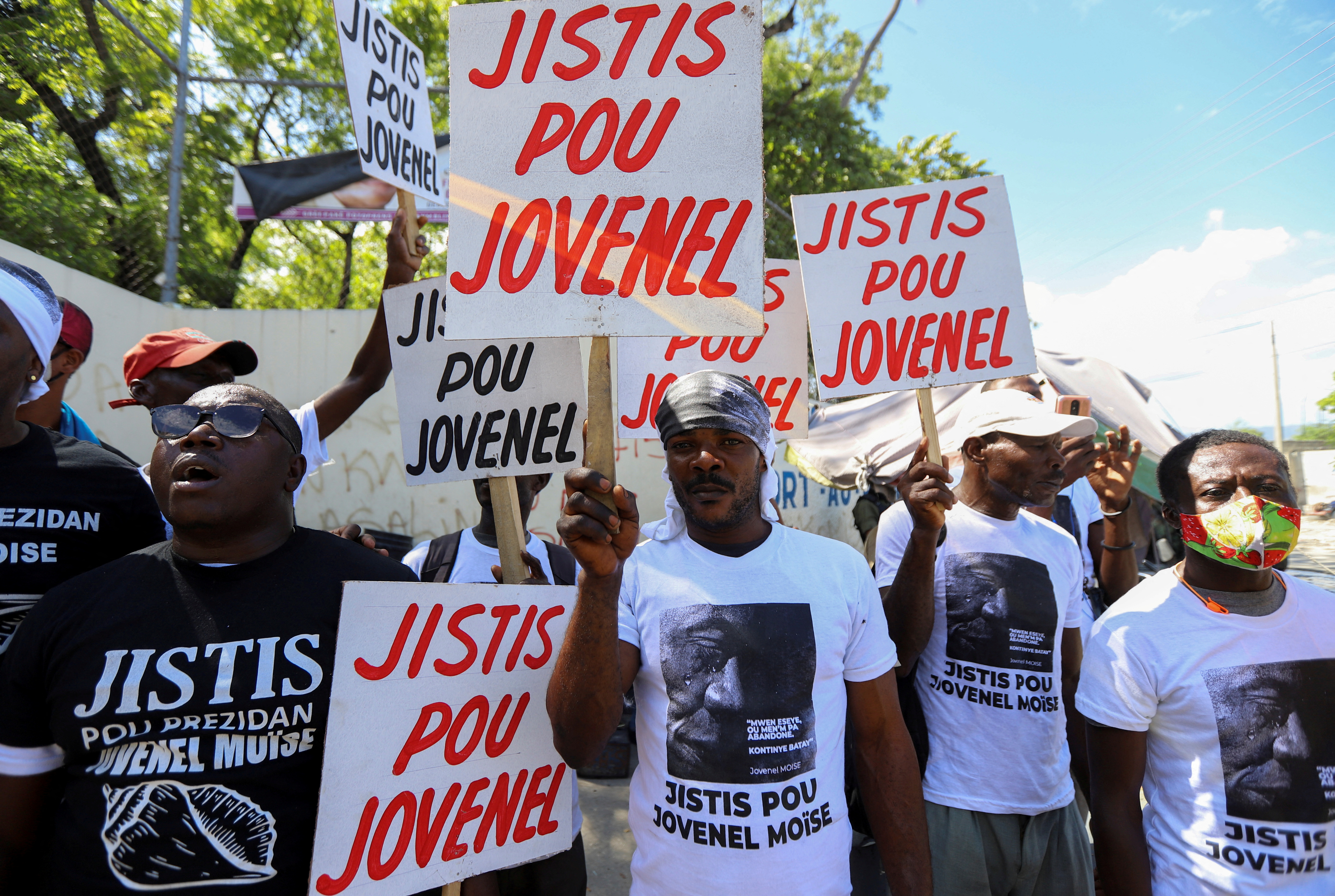 Demonstrators demanding justice for Moise