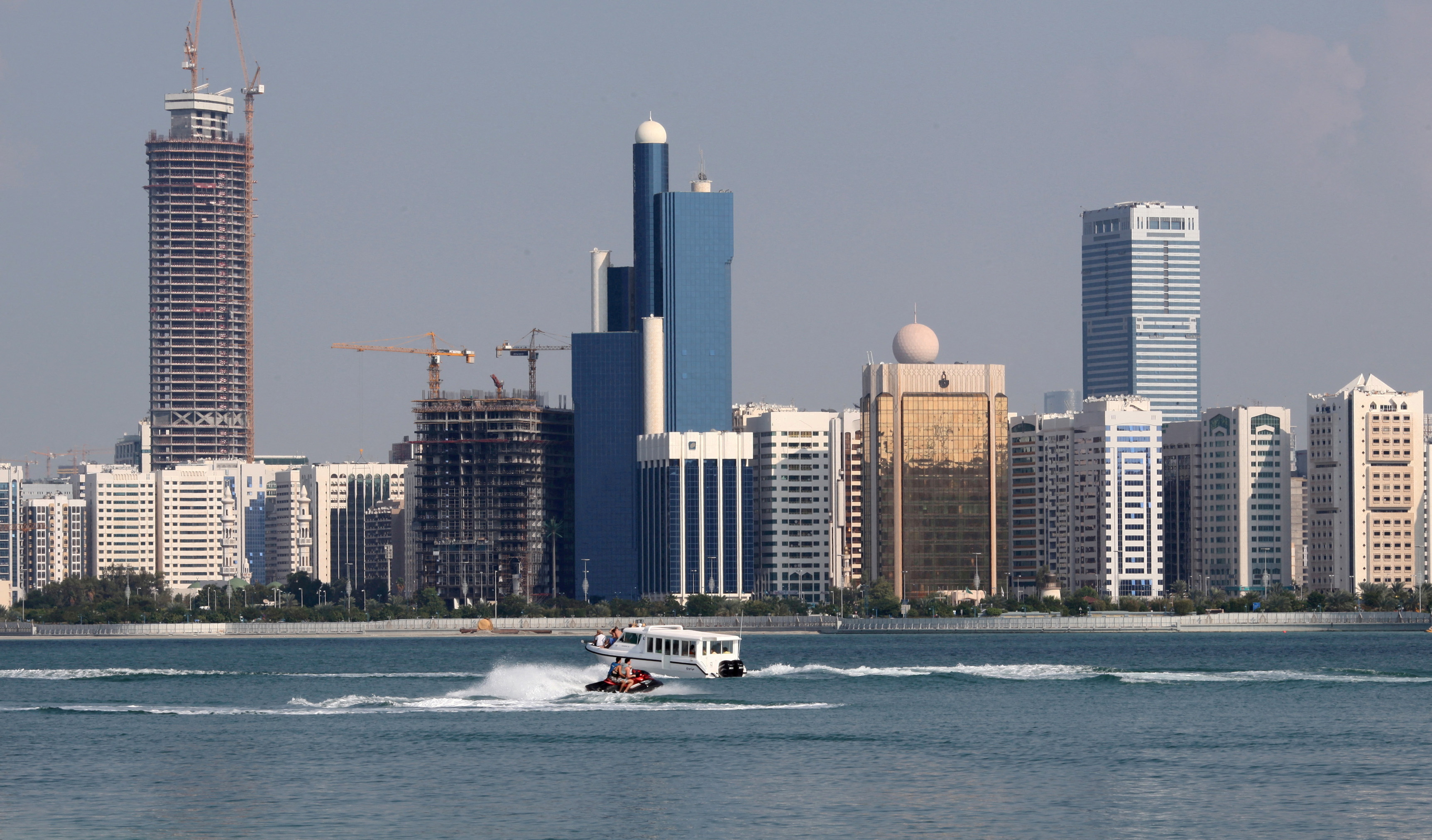 A general view of the Abu Dhabi skyline .