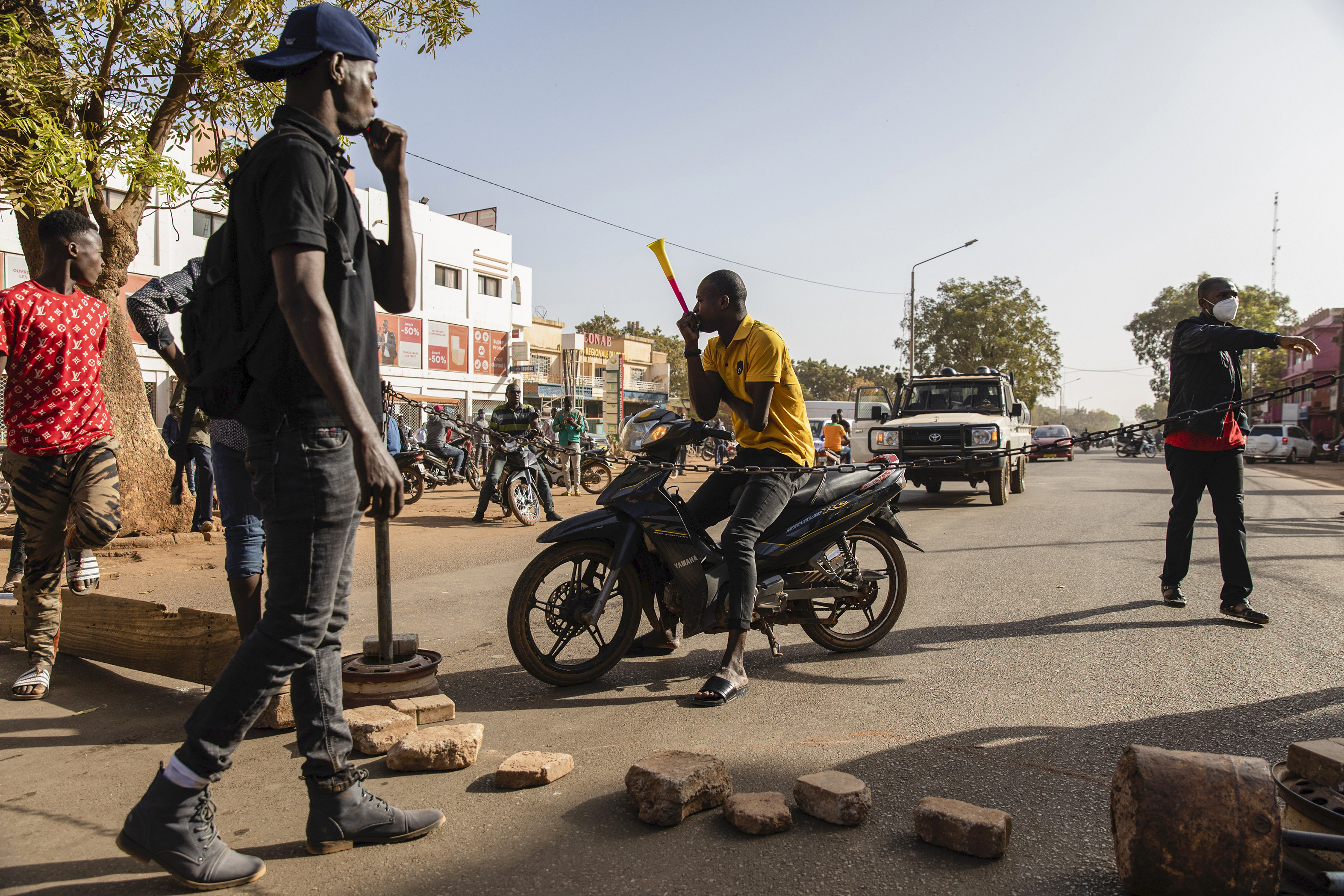 Protestors take to the streets of Burkina Faso's capital Ouagadougou 