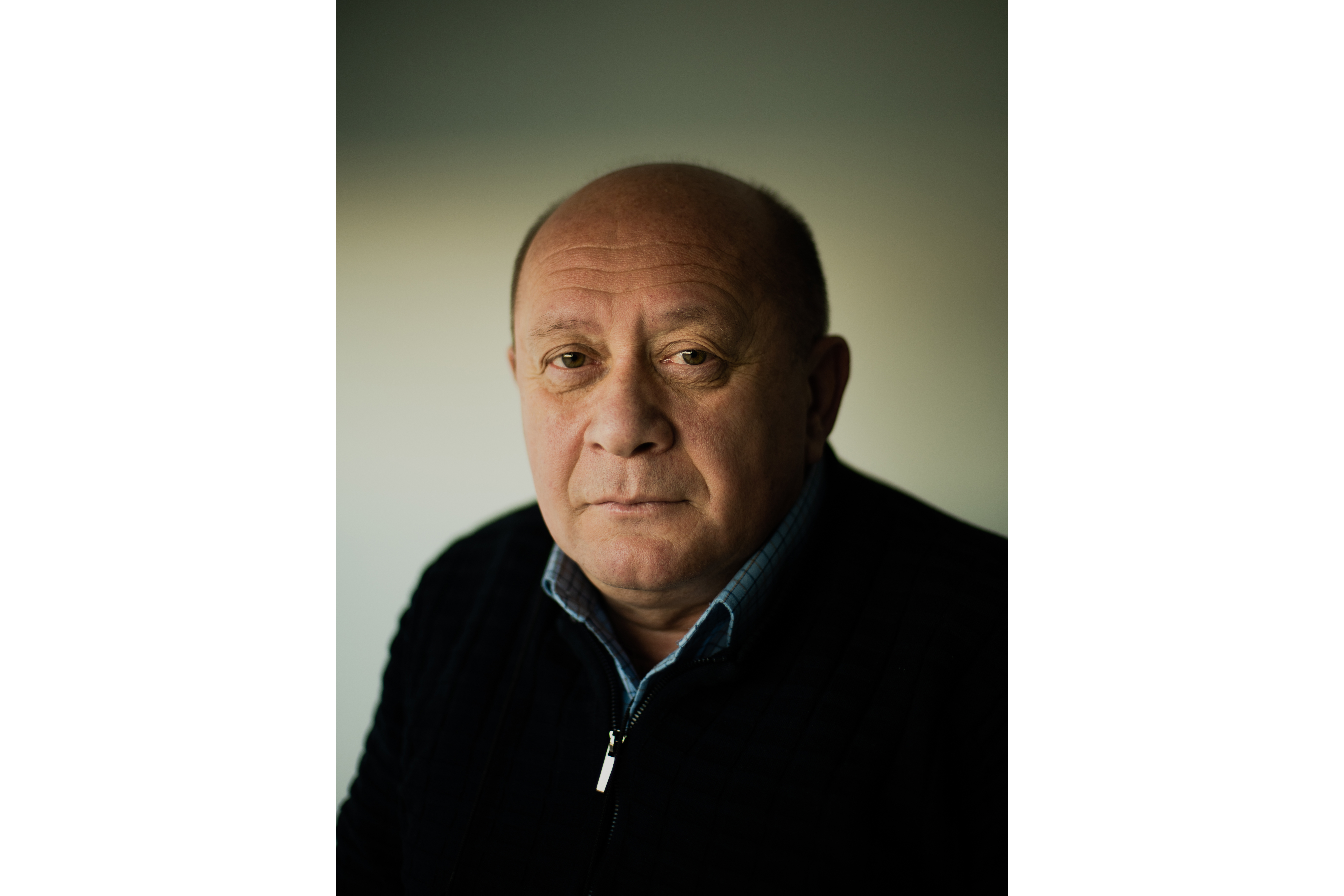 A portrait of Kakha Chachava, 60, a former Aeroflot pilot