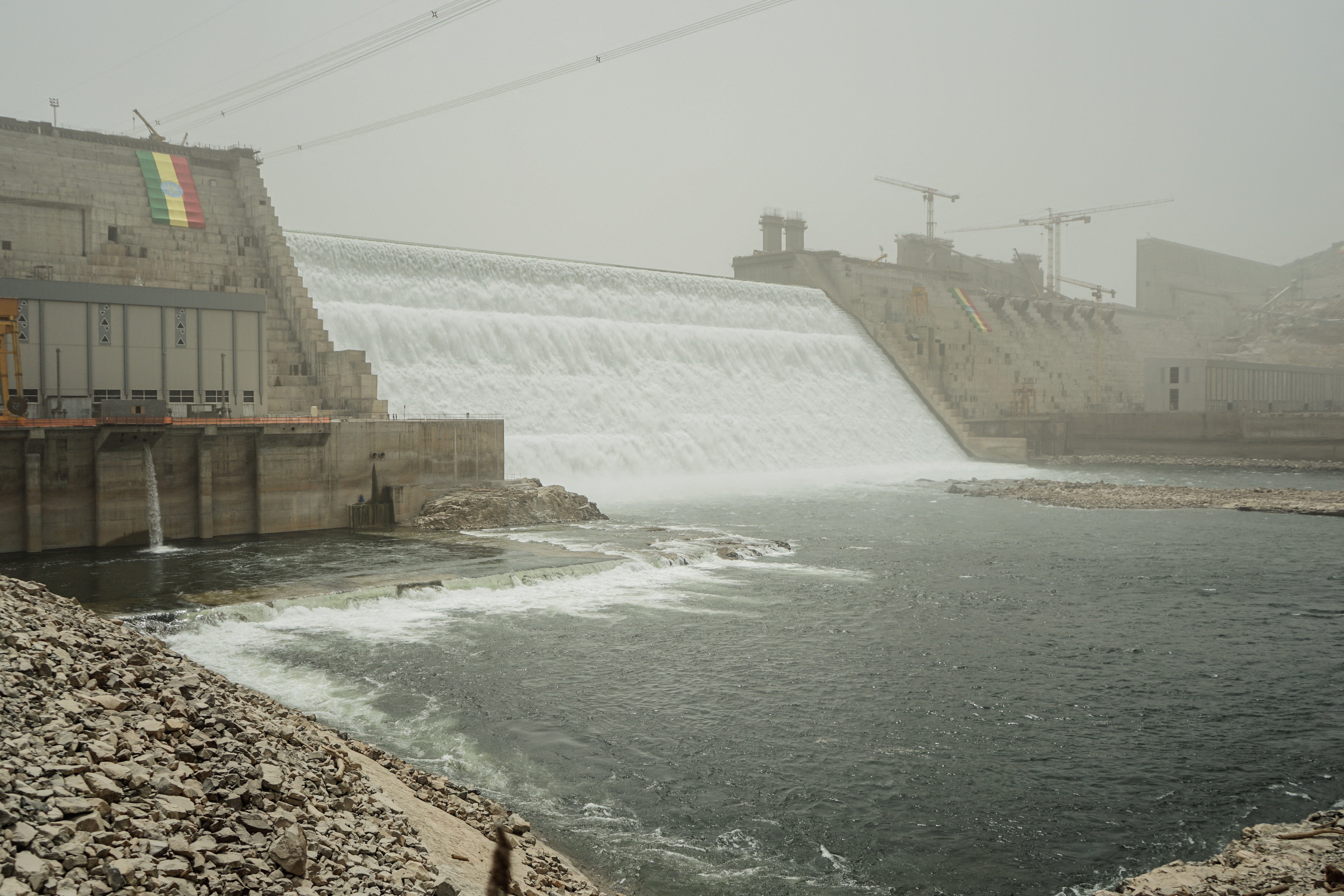 The Grand Ethiopian Renaissance Dam (GERD) in Guba, Ethiopia