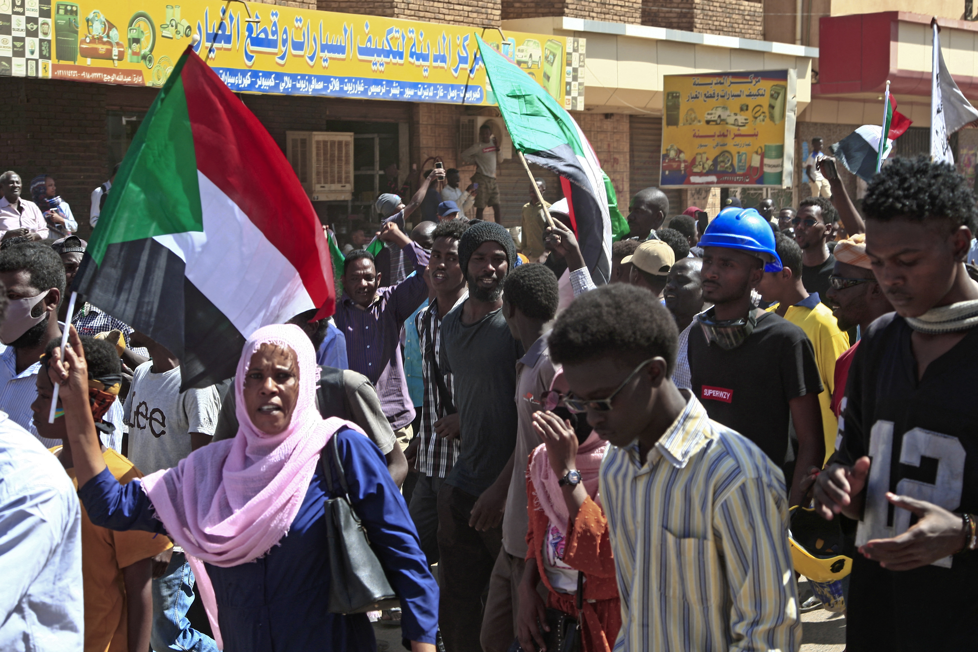 Sudanese anti-coup protesters