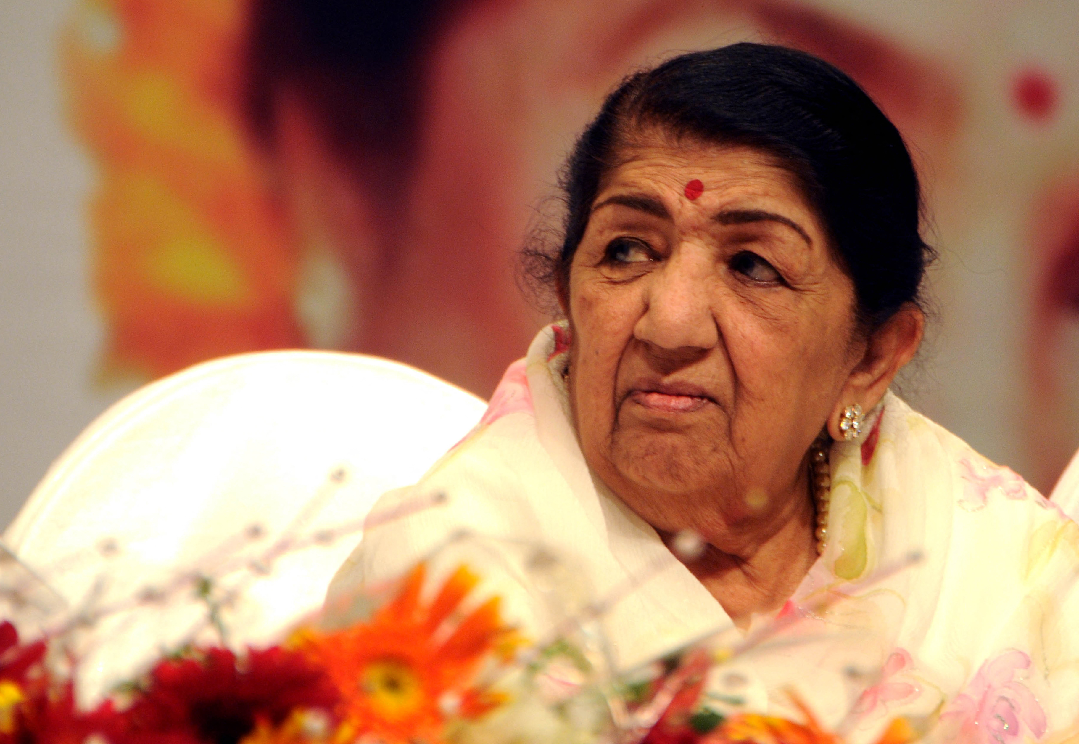 Indian Bollywood playback singer Lata Mangeshkar