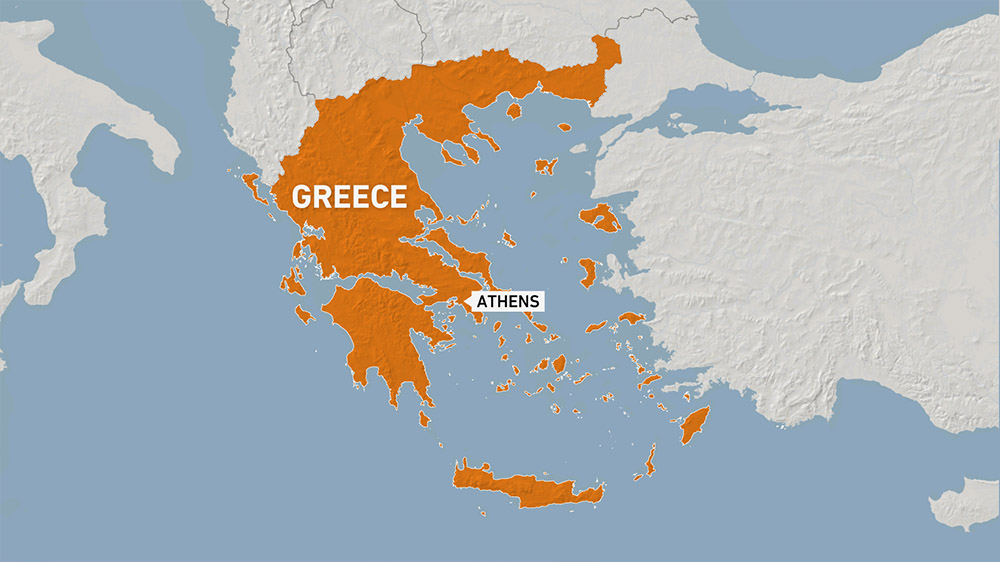 map of Greece showing Athens