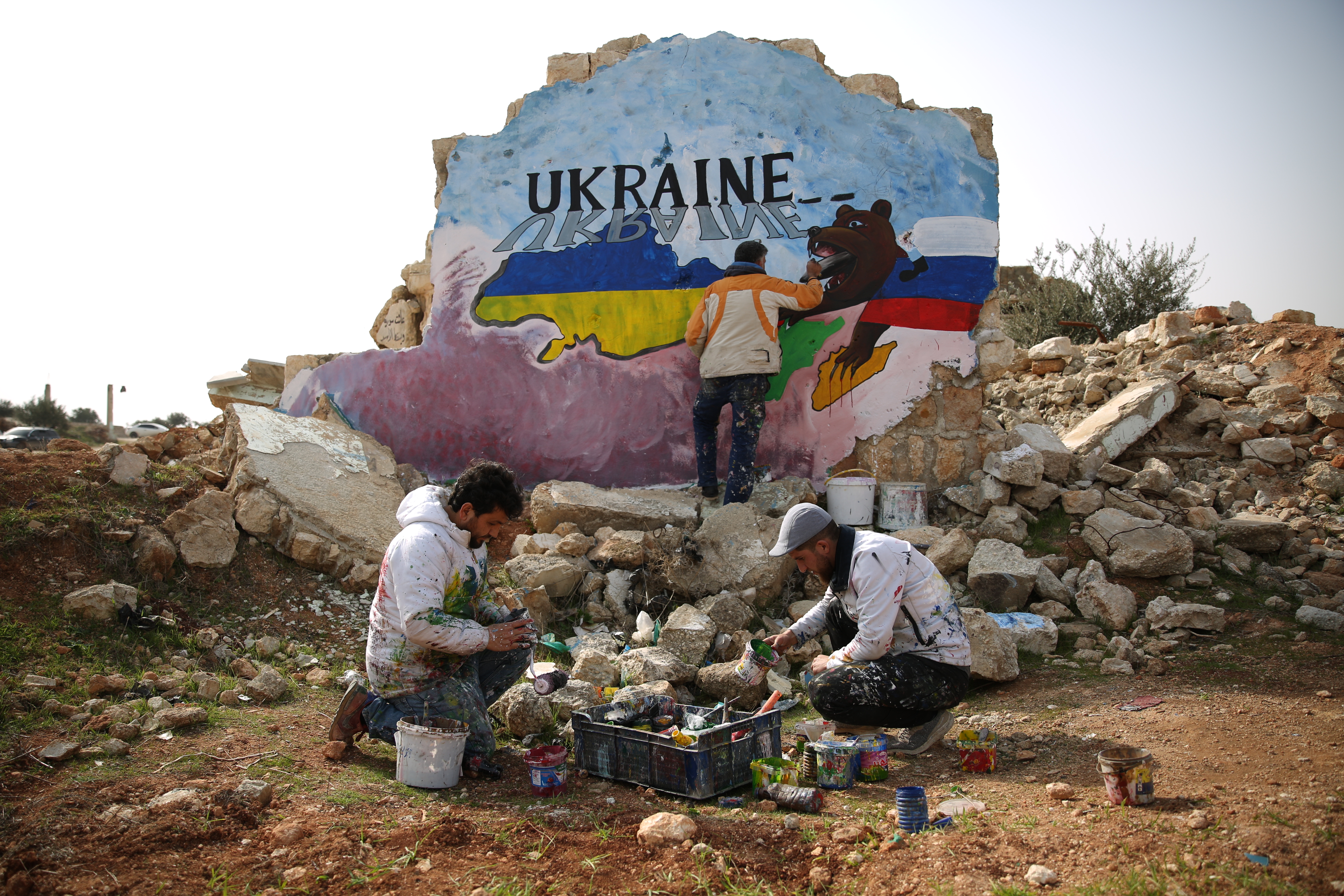 Mural of solidarity in Idlib