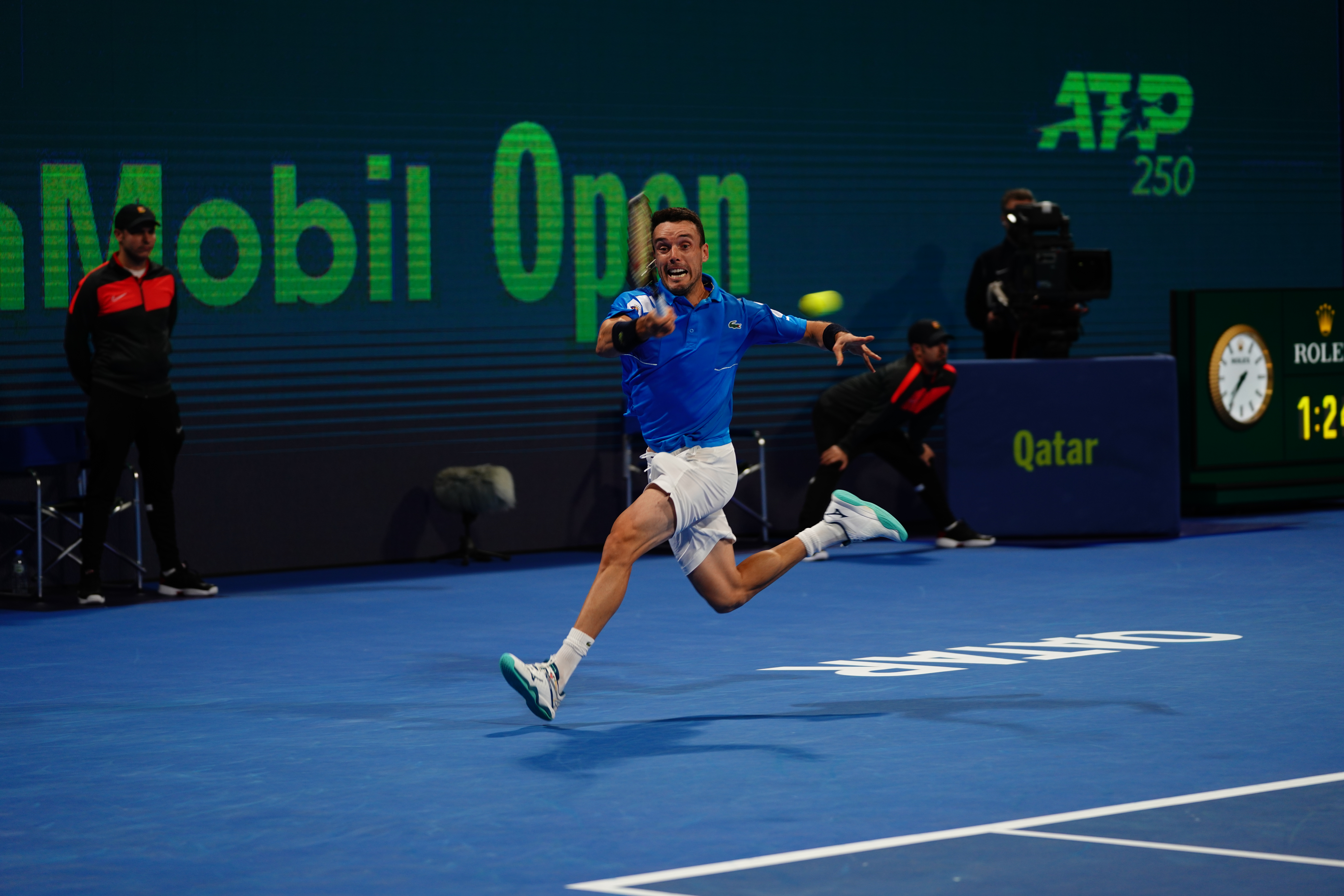 Qatar ExxonMobil Open 2022 final between Nikoloz Basilashvili of Georgia and Roberto Bautista Agut of Spain.