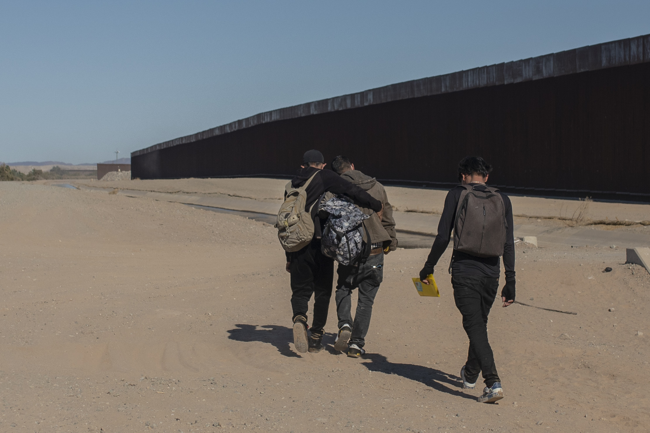 Migrants walking