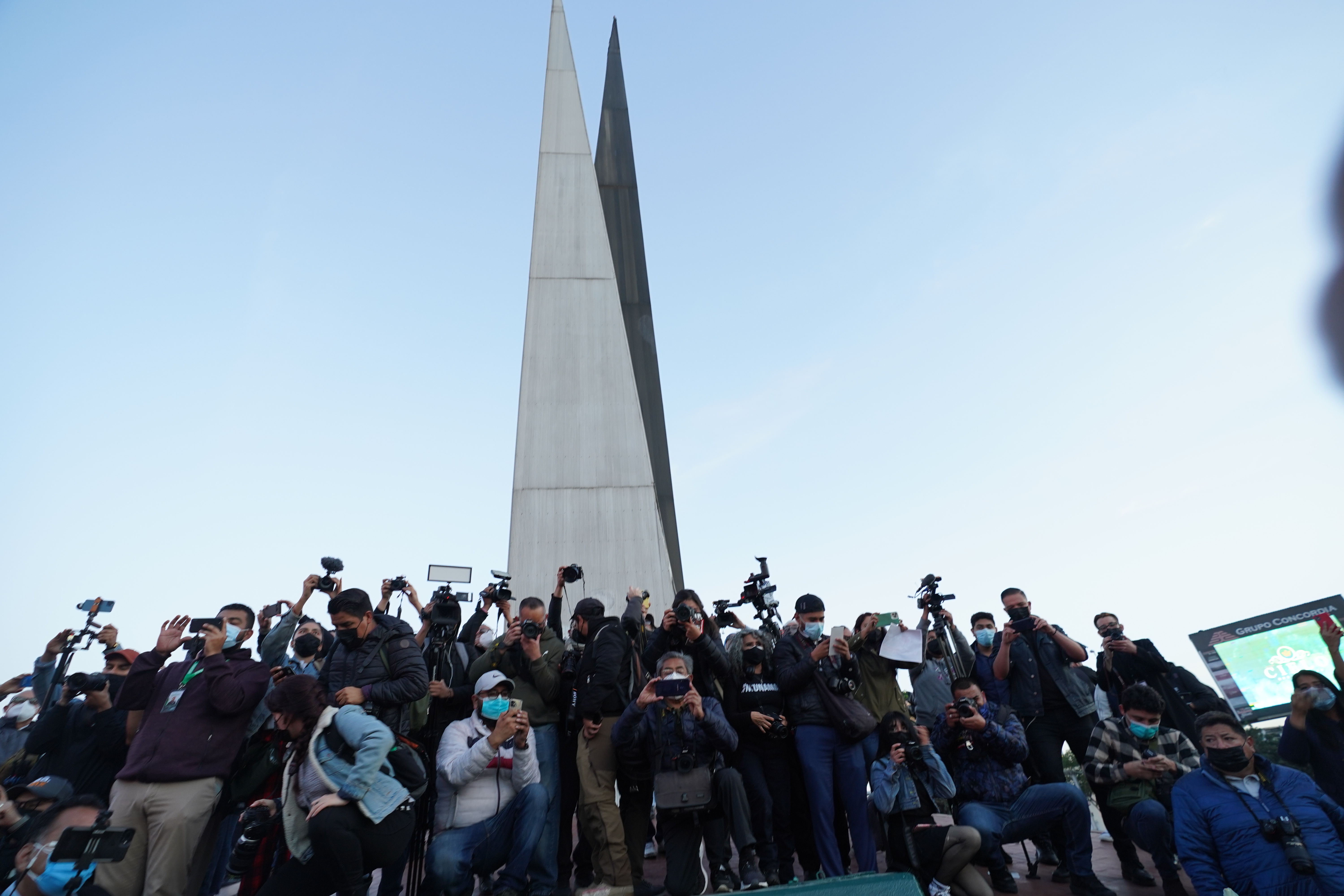 People and journalists join a national protest against the murder of journalist Lourdes Maldonado