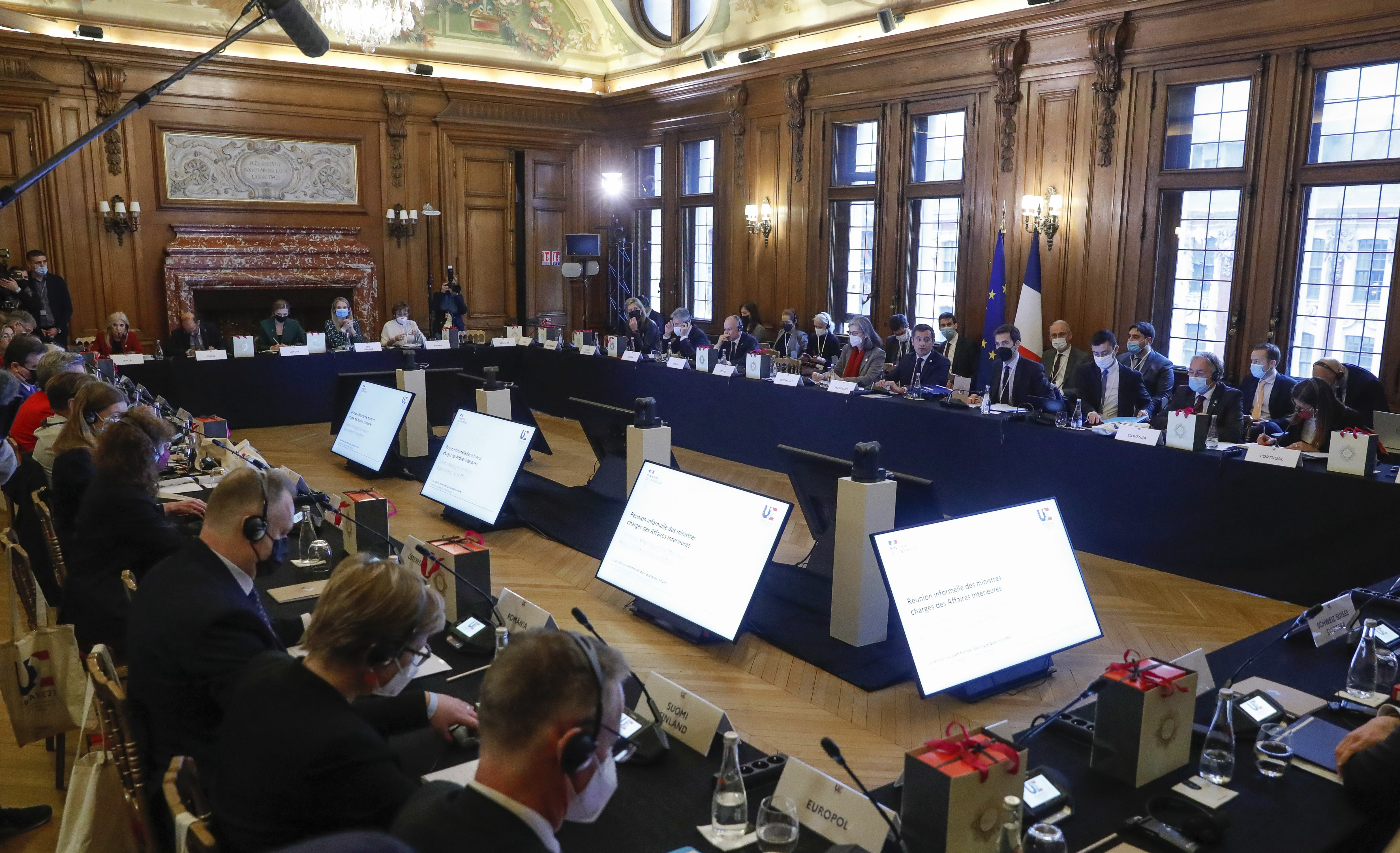 European Union ministers for justice and the interior participate in a meeting