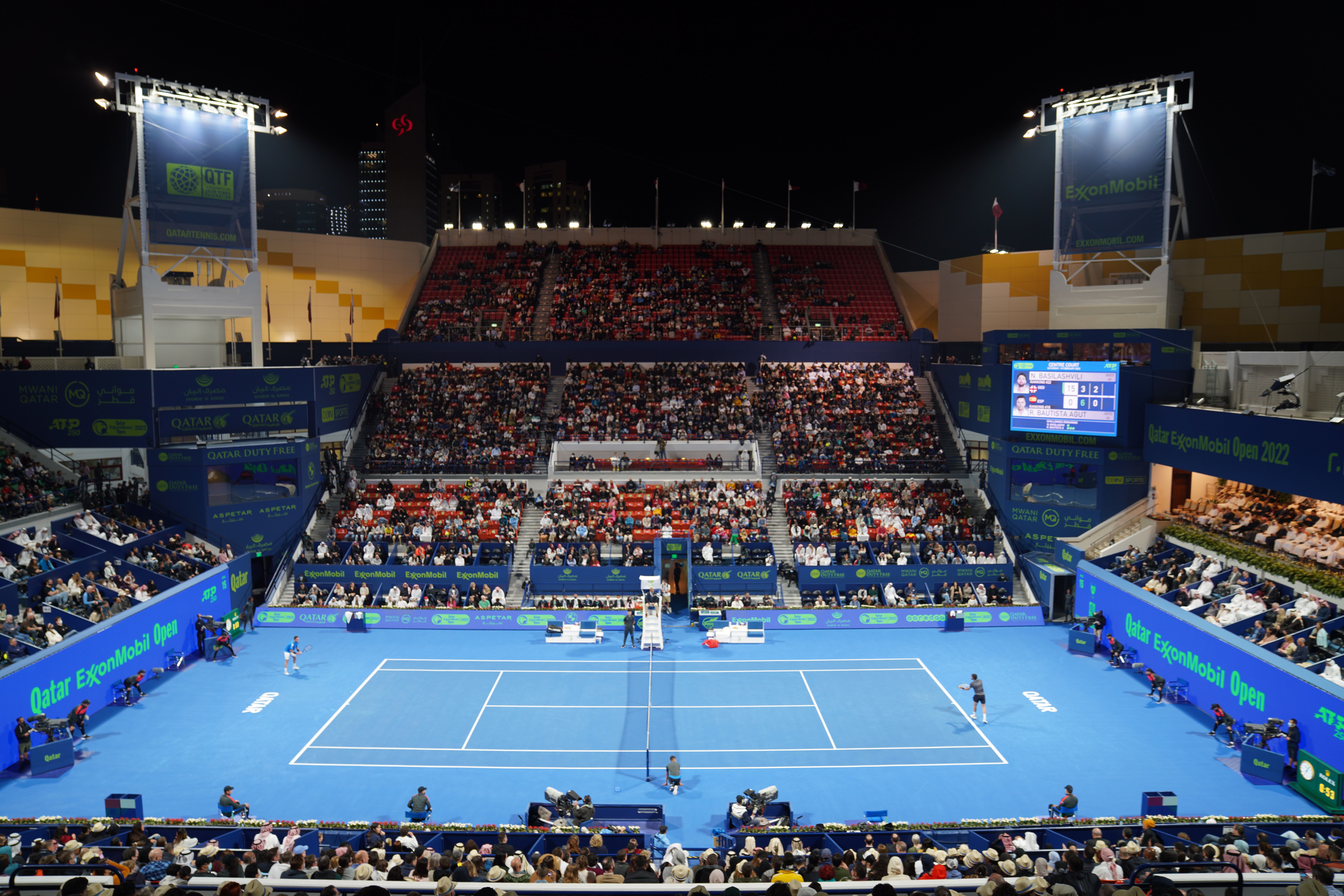 Qatar ExxonMobil Open 2022 final between Nikoloz Basilashvili of Georgia and Roberto Bautista Agut of Spain.