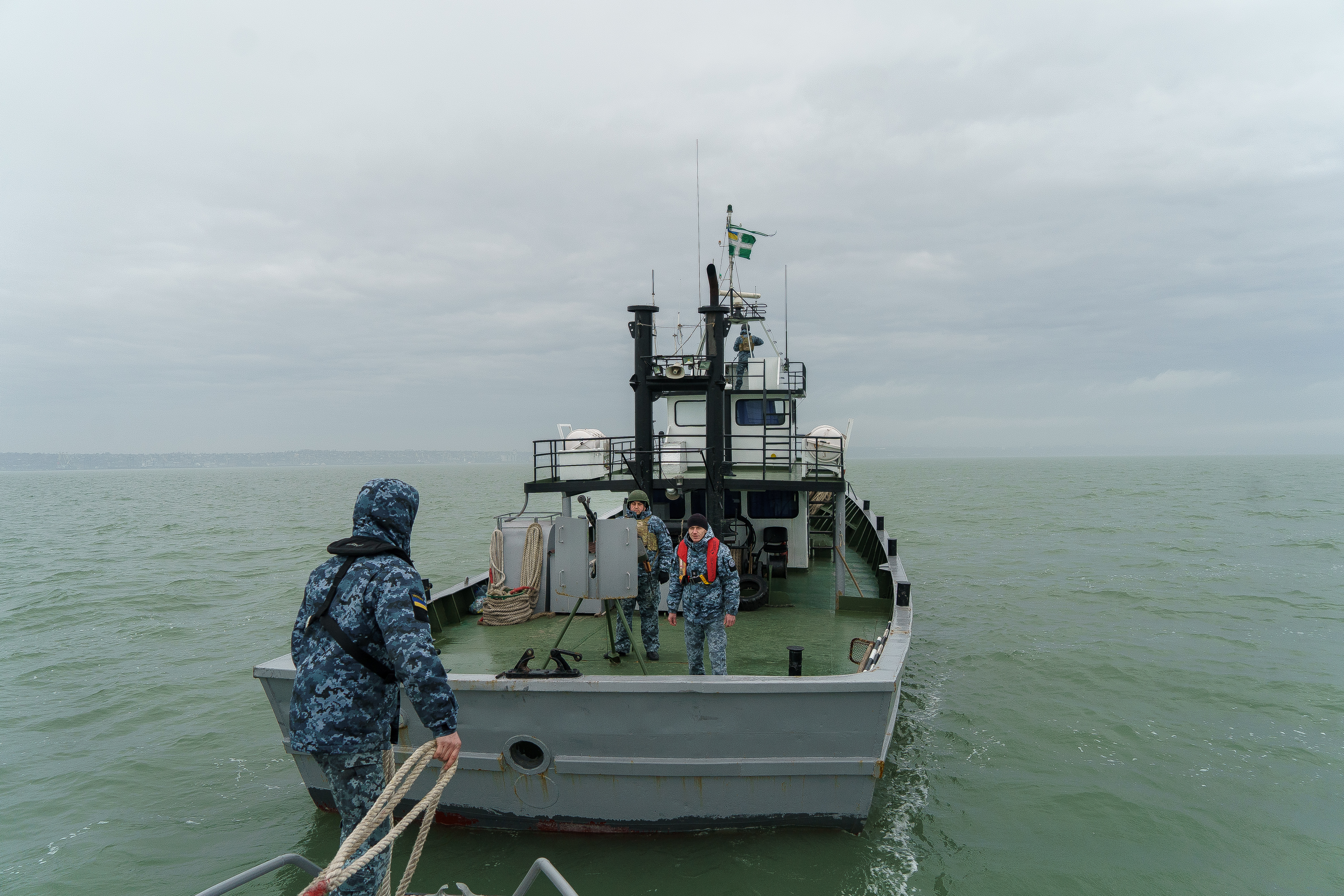 Navy vessel Onix in the Sea of Azov. Mariupol, Ukraine 2022.
