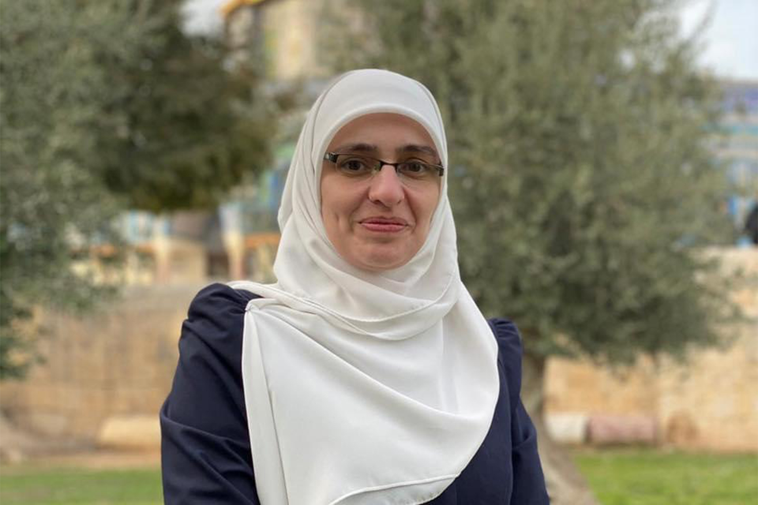 Hanadi Halawani in Al-Aqsa Mosque compound.