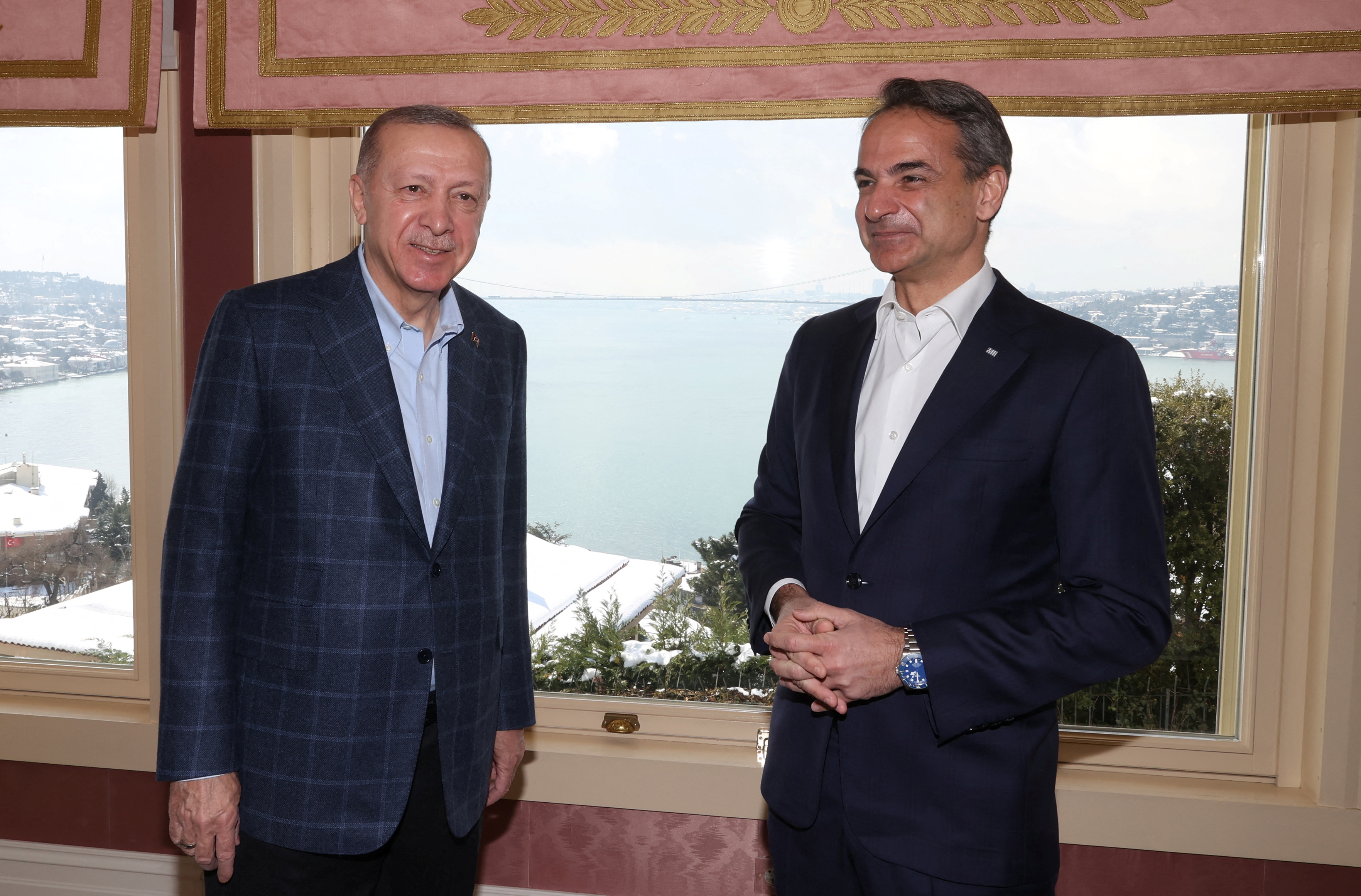 Turkish President Tayyip Erdogan meets with Greek Prime Minister Kyriakos Mitsotakis in Istanbul,