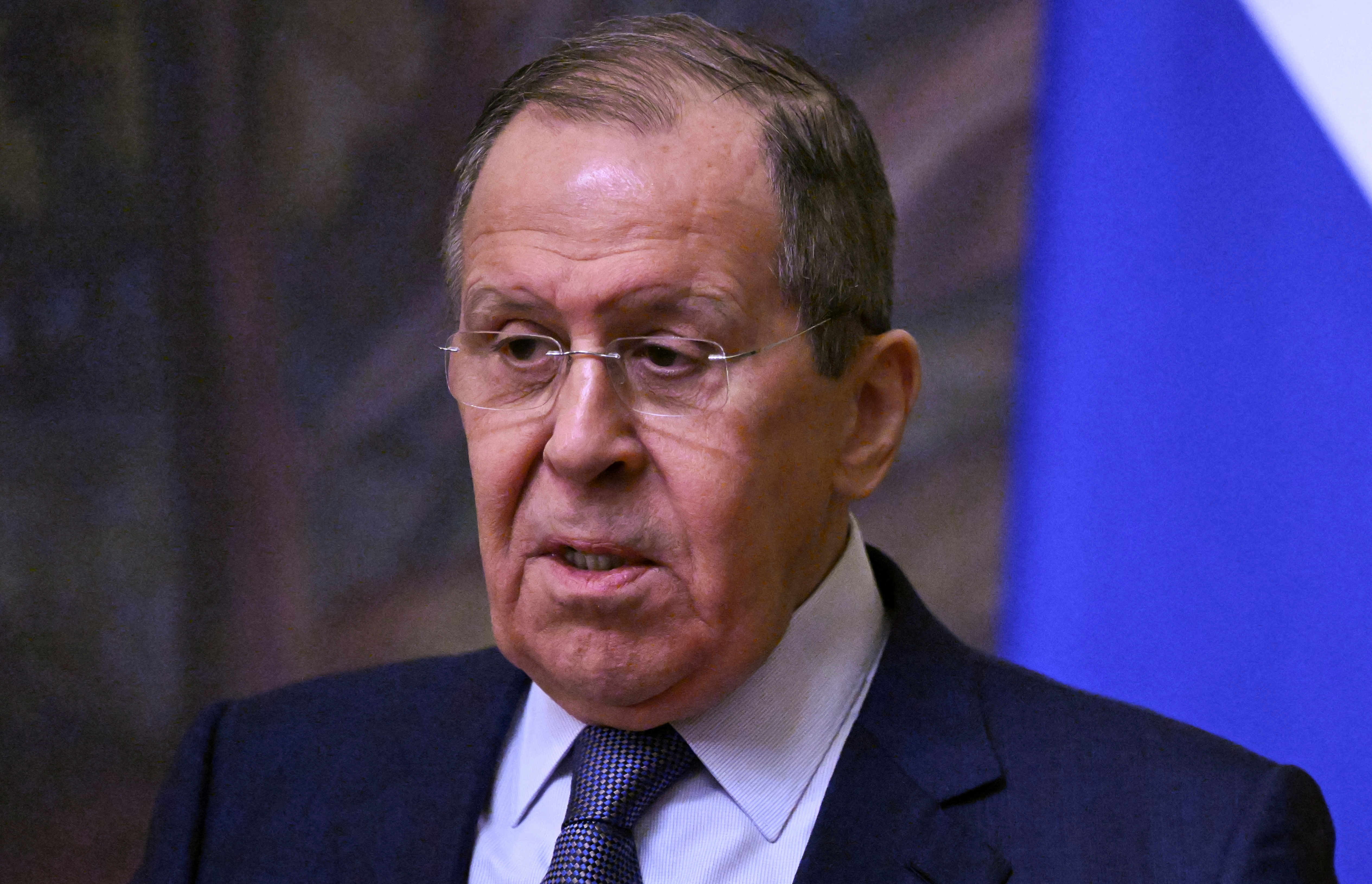 Portrait of Russian foreign minister Sergei Lavrov