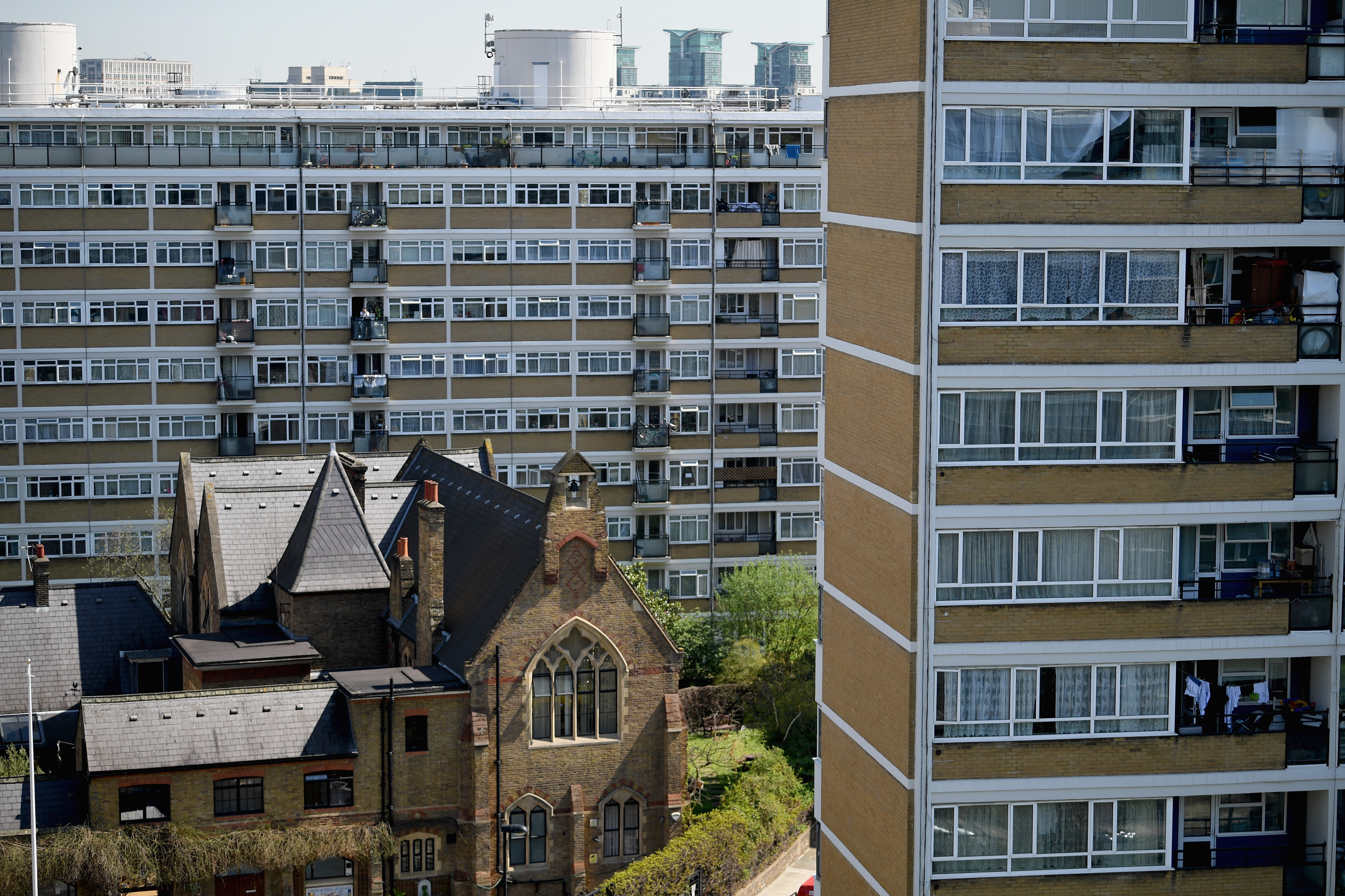 A photo of flats in England.