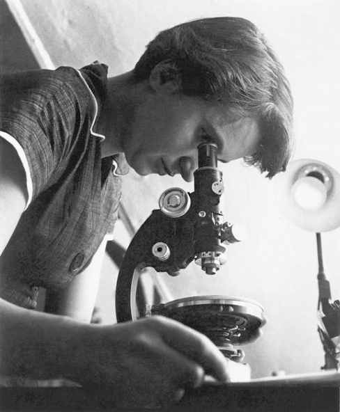 Rosalind Franklin seen at work