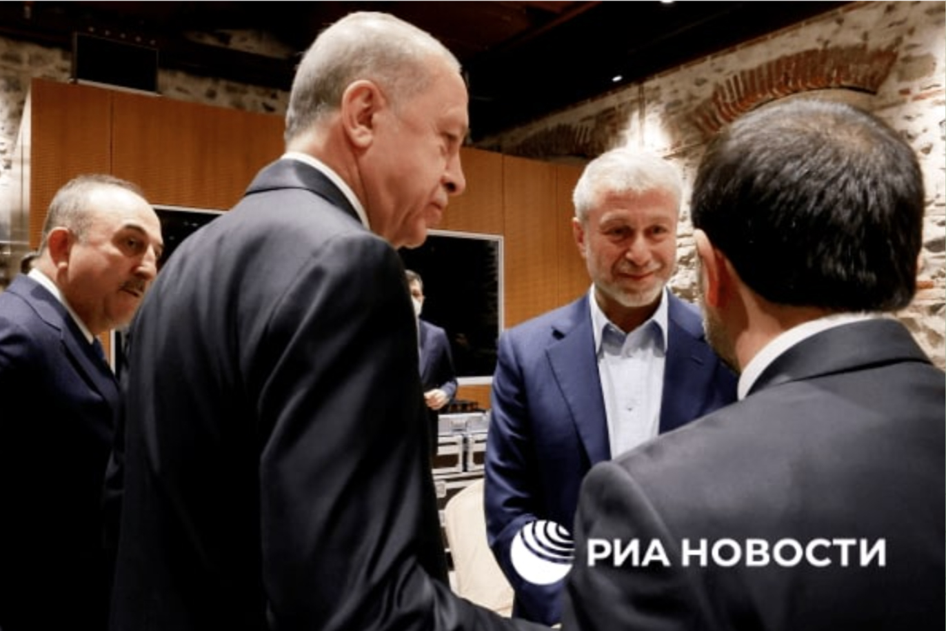 Russian billionaire Roman Abramovich is seen attending the talks in Istanbul