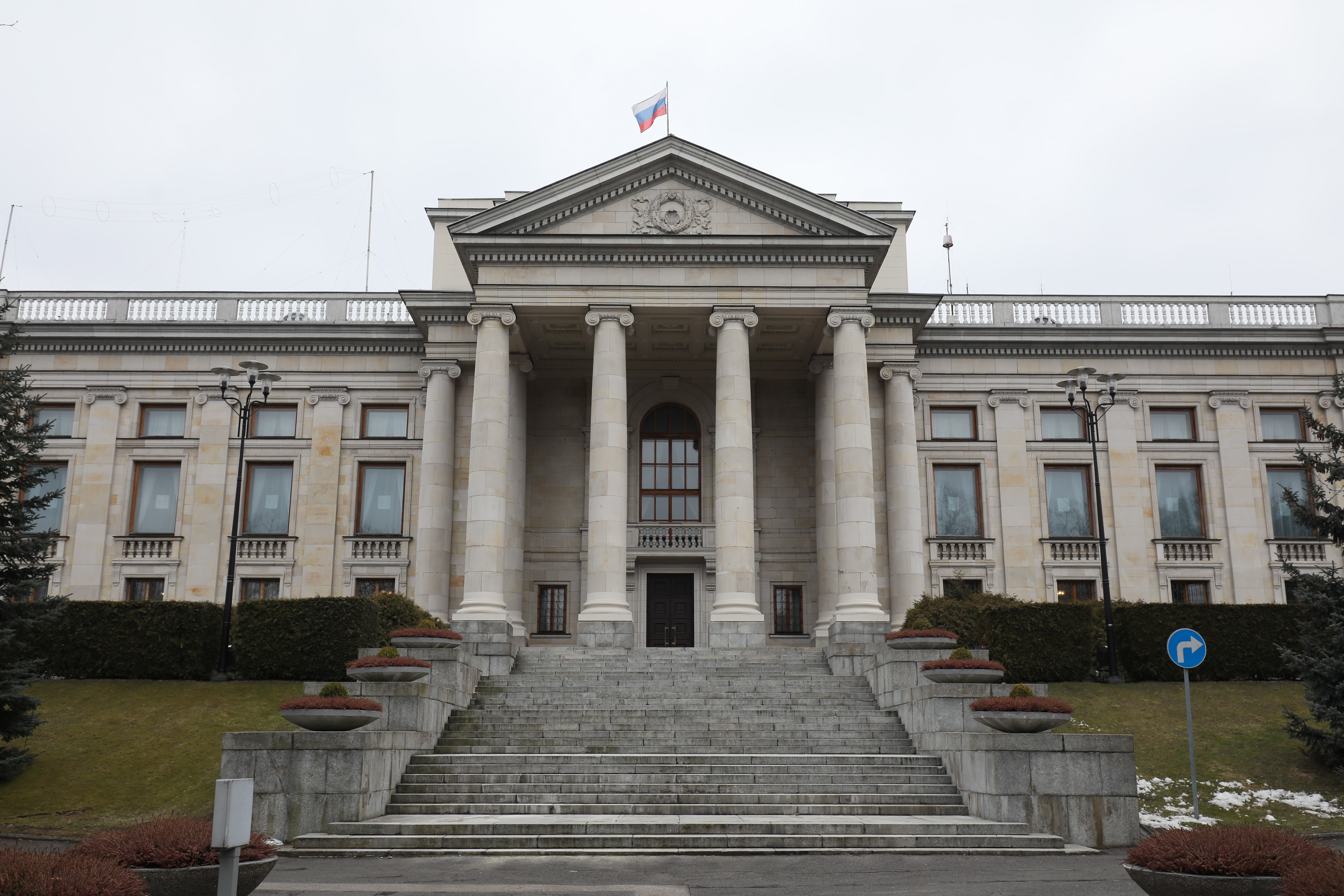 A general view of the Embassy of Russia in Warsaw