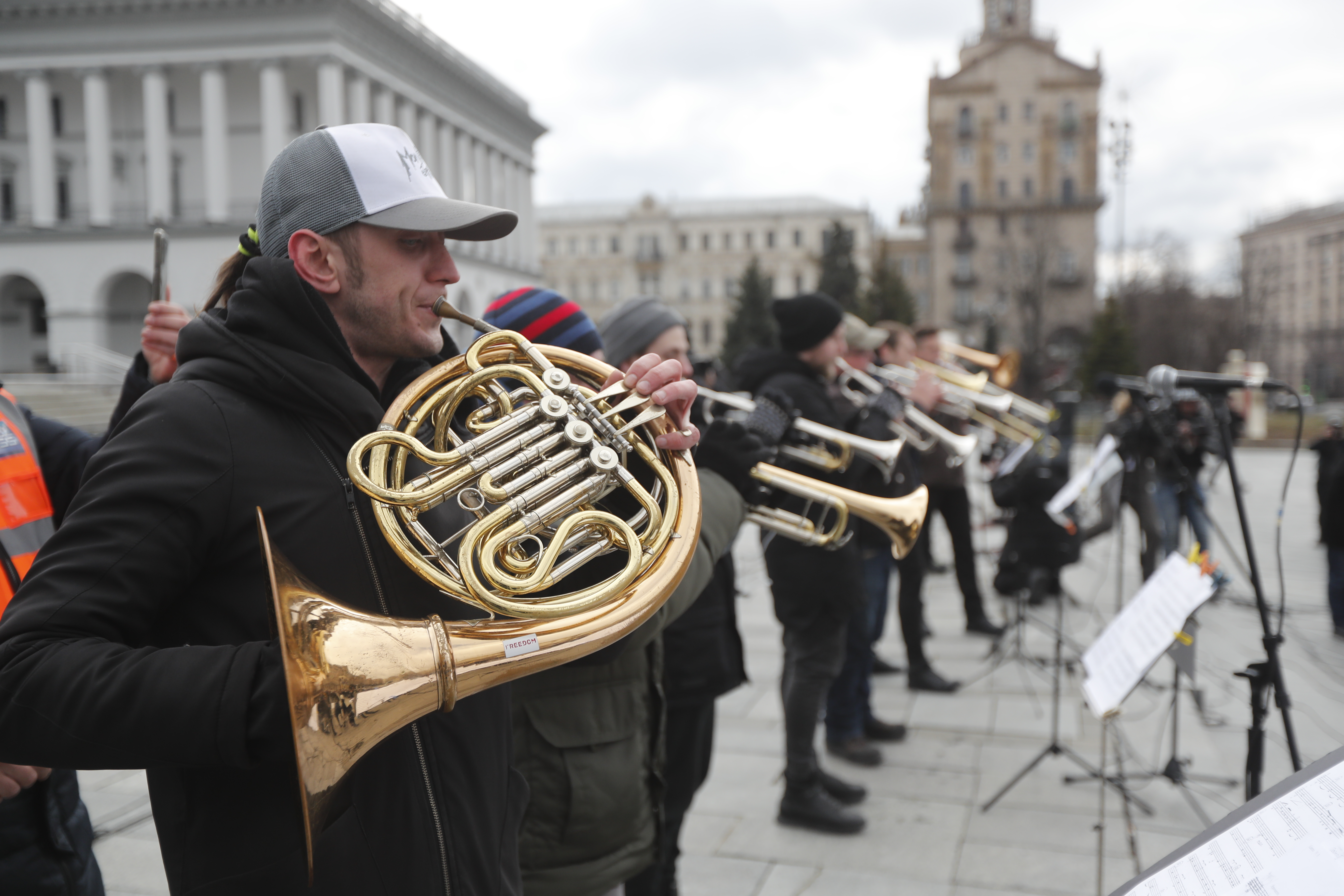 Members of the Kyiv-Classic symphonic orchestra