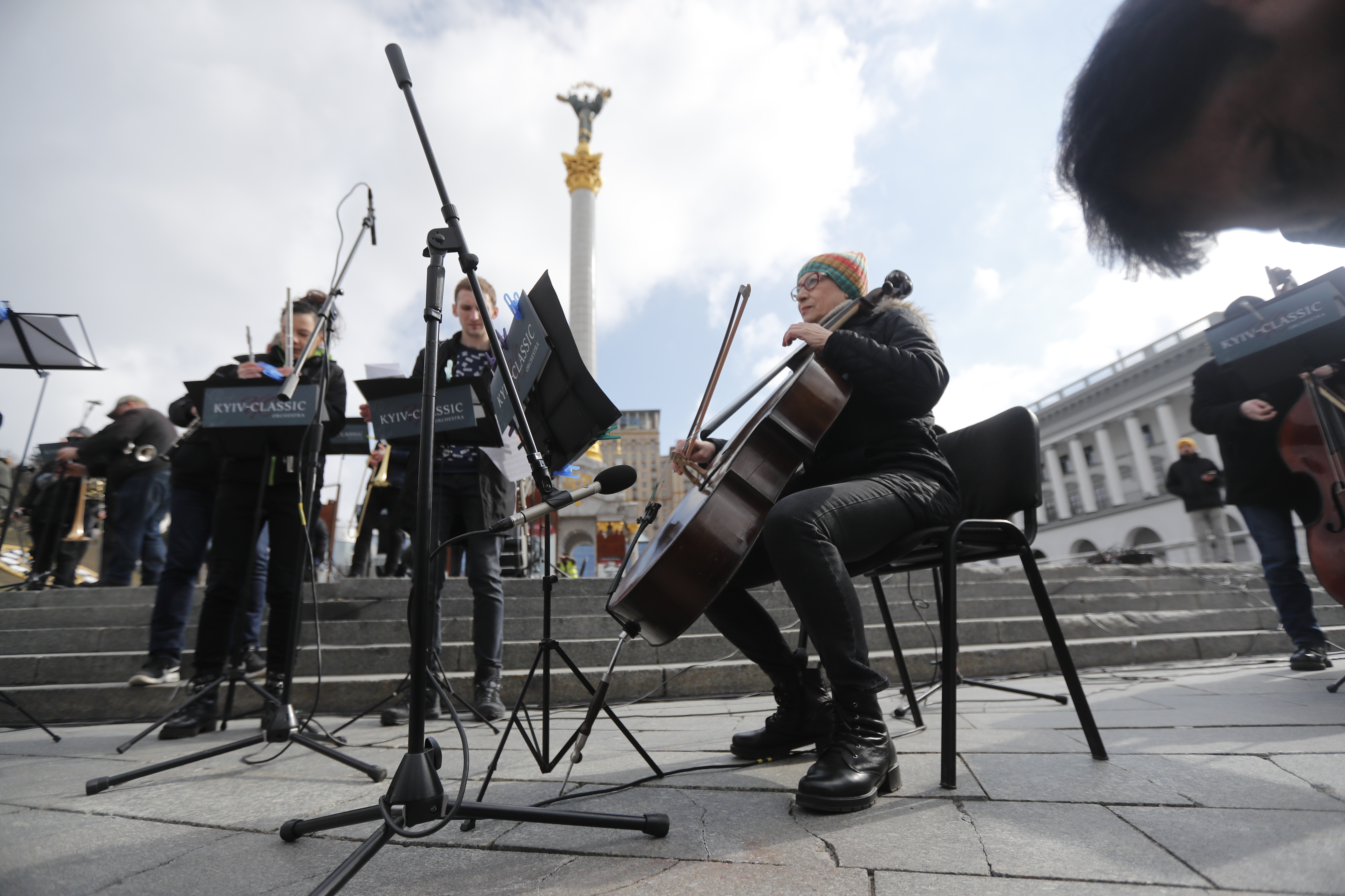 Members of the Kyiv-Classic symphonic orchestra