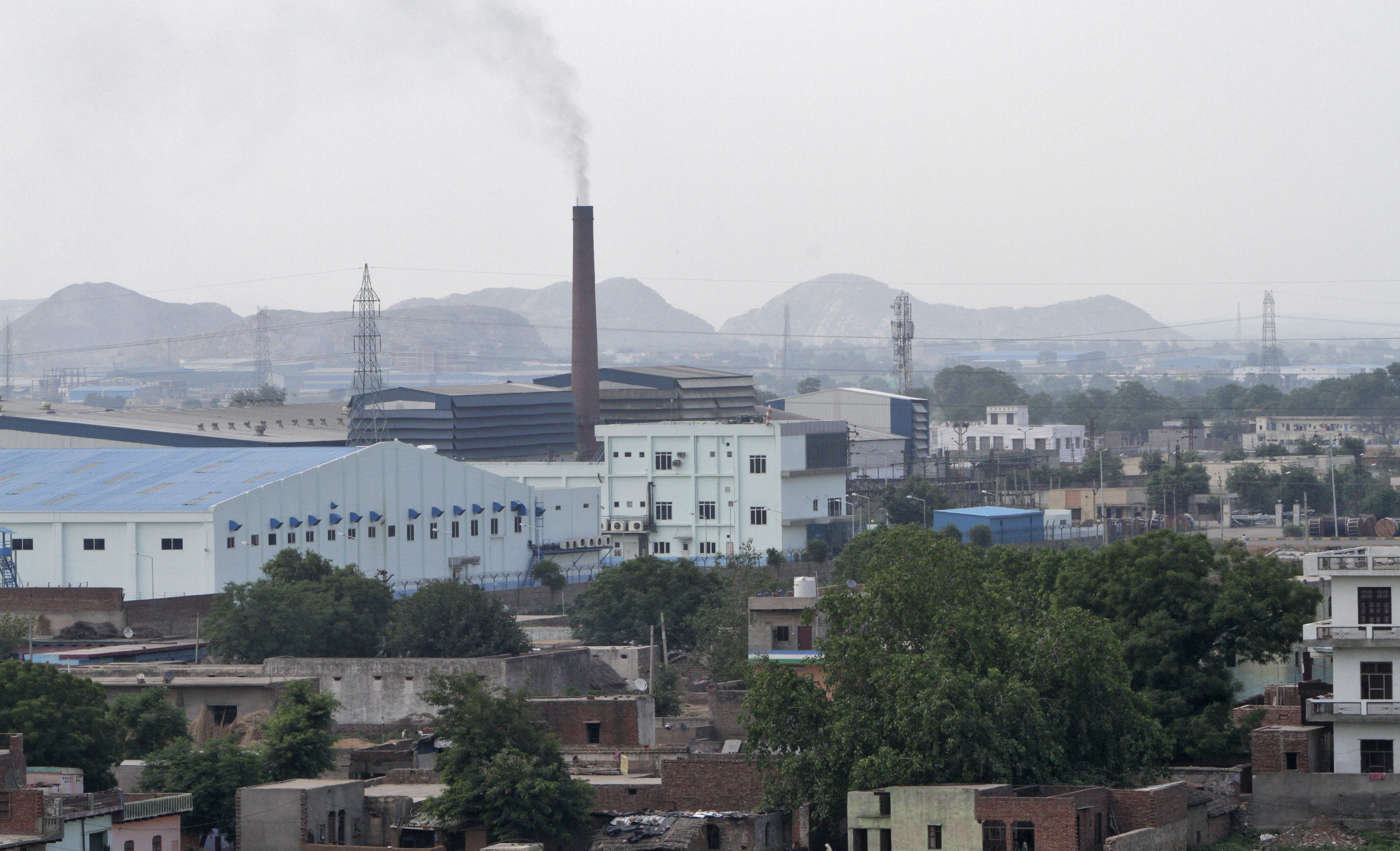 A general view of the industrial estate of Bhiwadi is pictured in the western Indian state of Rajasthan