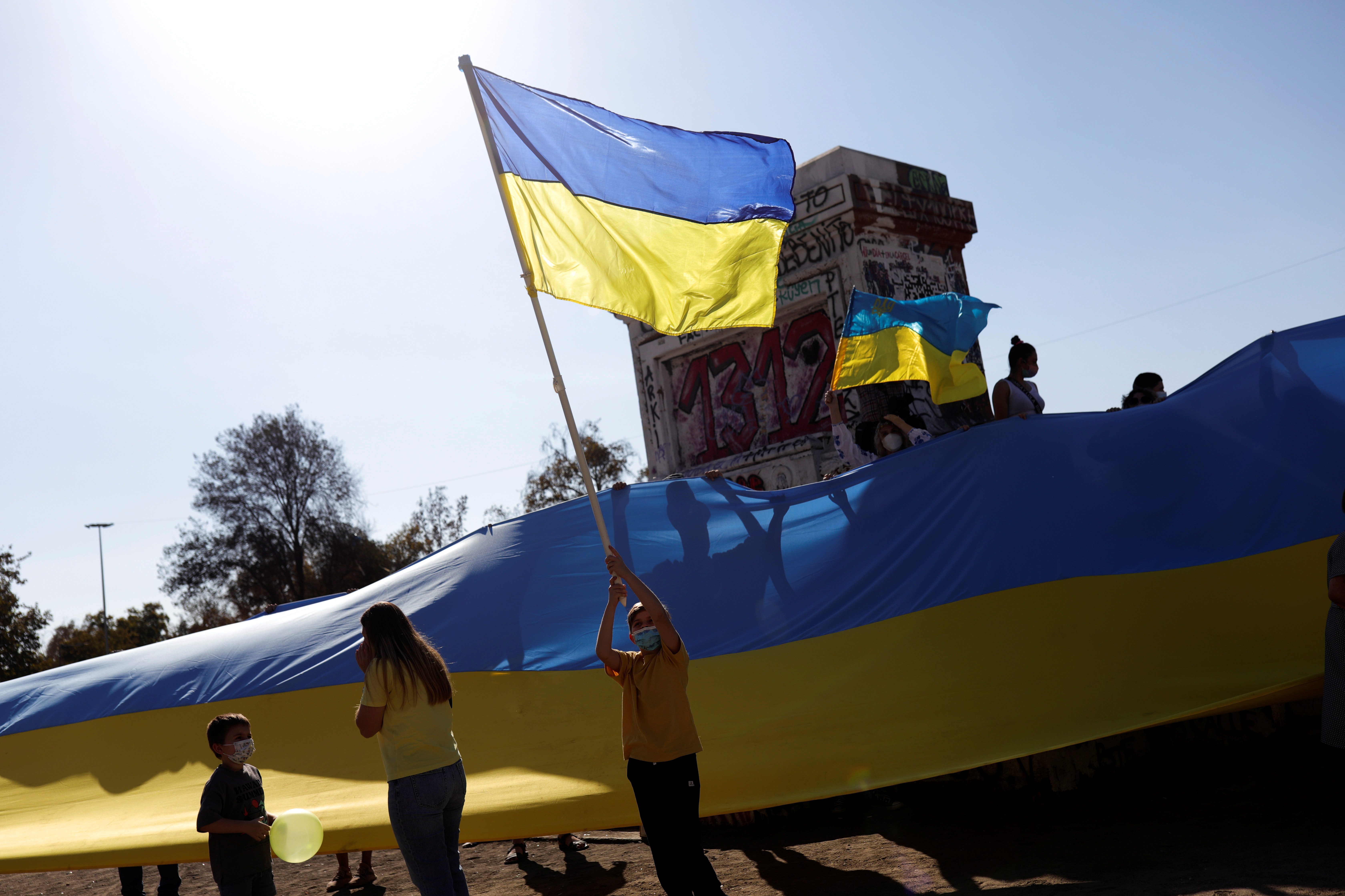 anti-war protest in Santiago