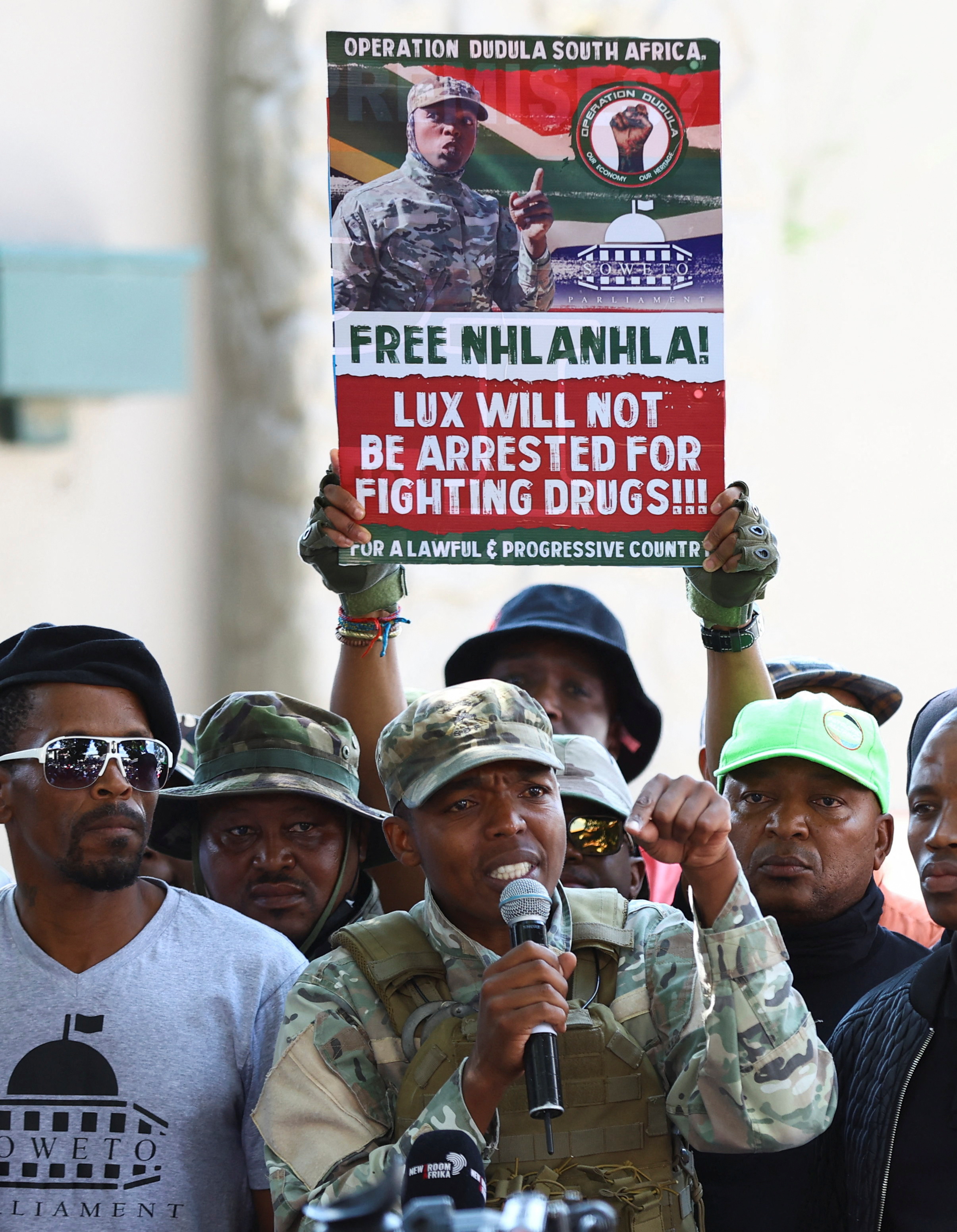 The leader of Operation Dudula, Nhlanhla "Lux" Dlamini