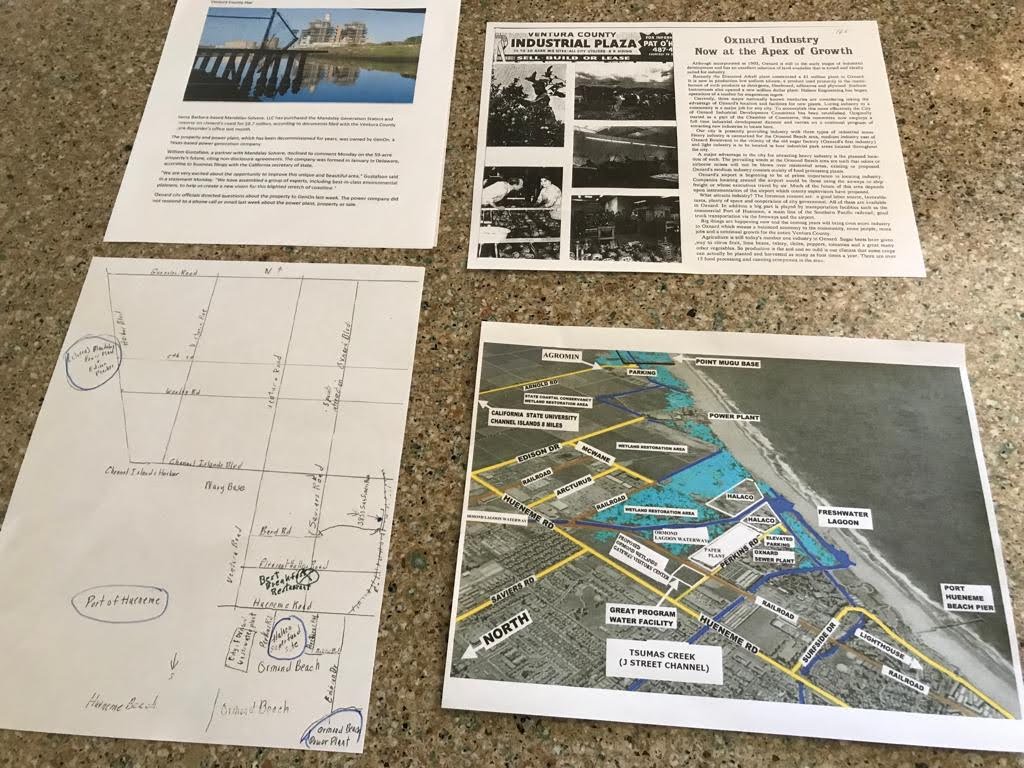 Maps show the abandoned industrial sites in Oxnard, California.