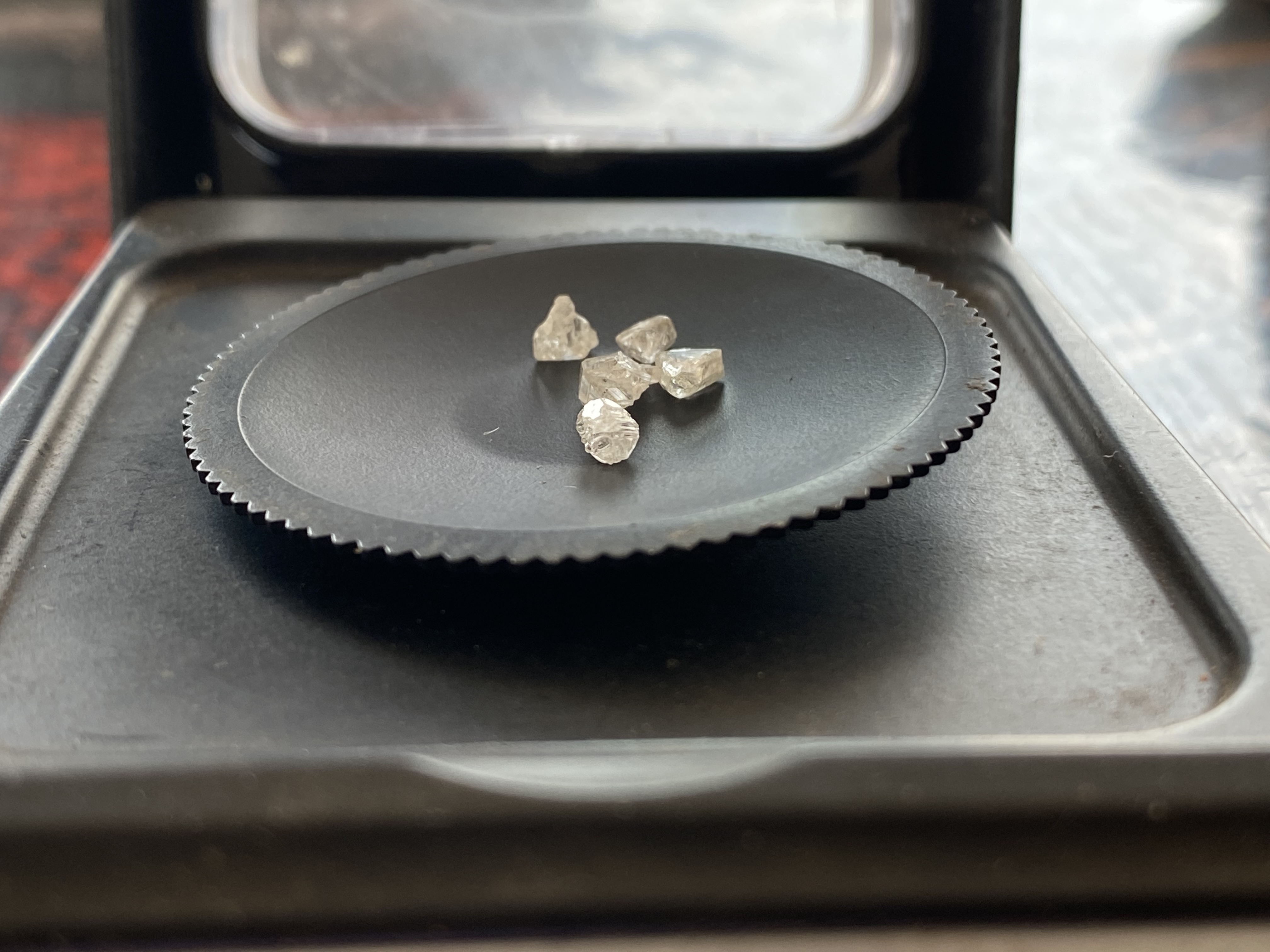 Uncut diamonds being sold by dealers in Koidu, Sierra Leone