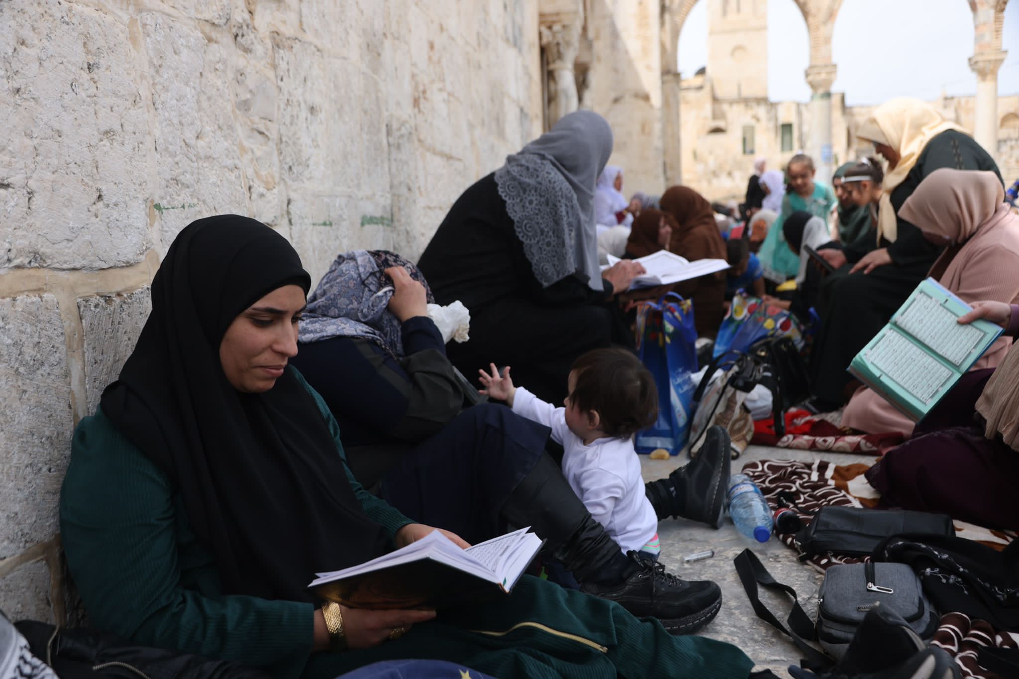 Palestinian worshippers at Al-Aqsa
