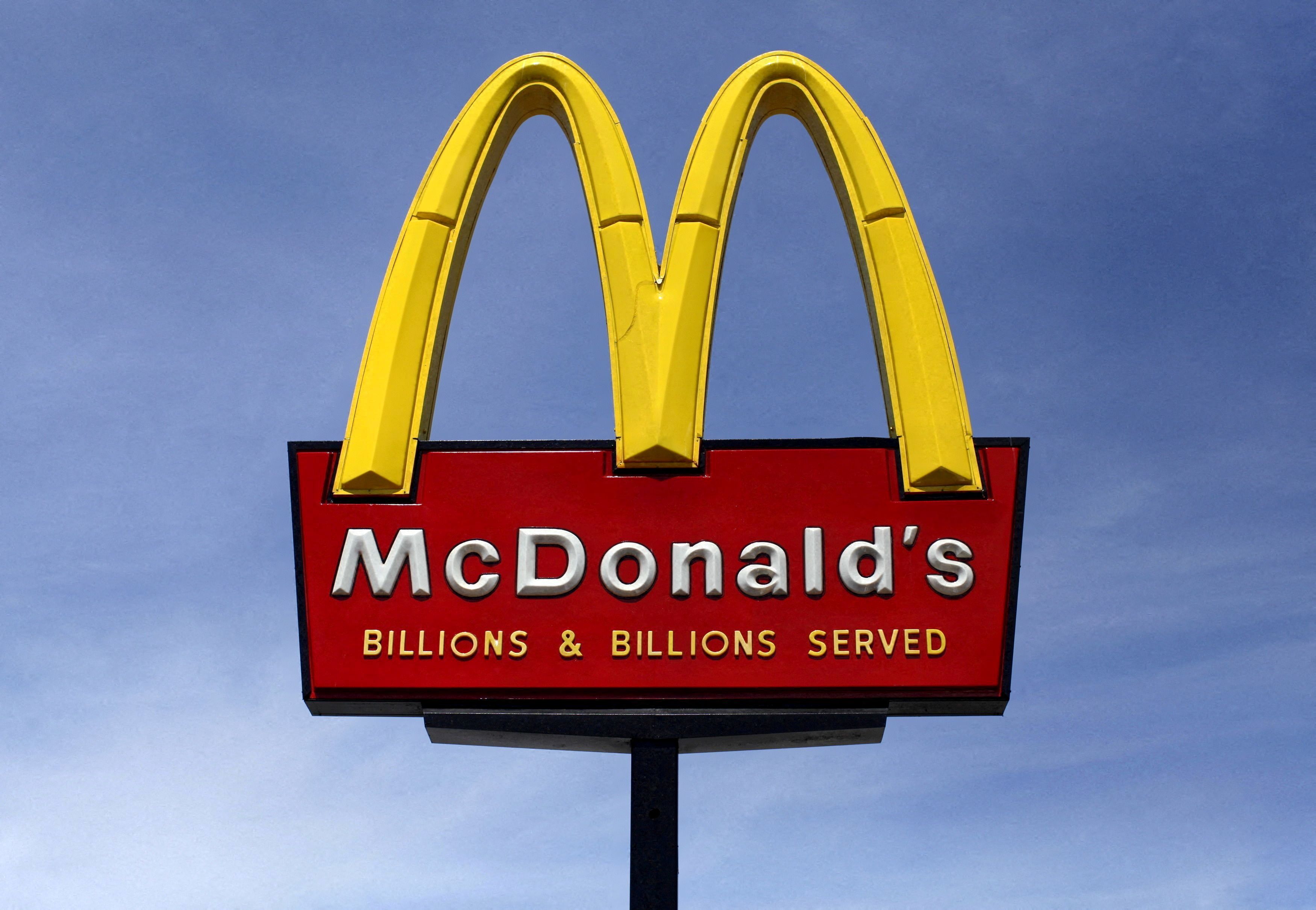 A McDonald's restaurant sign in San Diego, California.