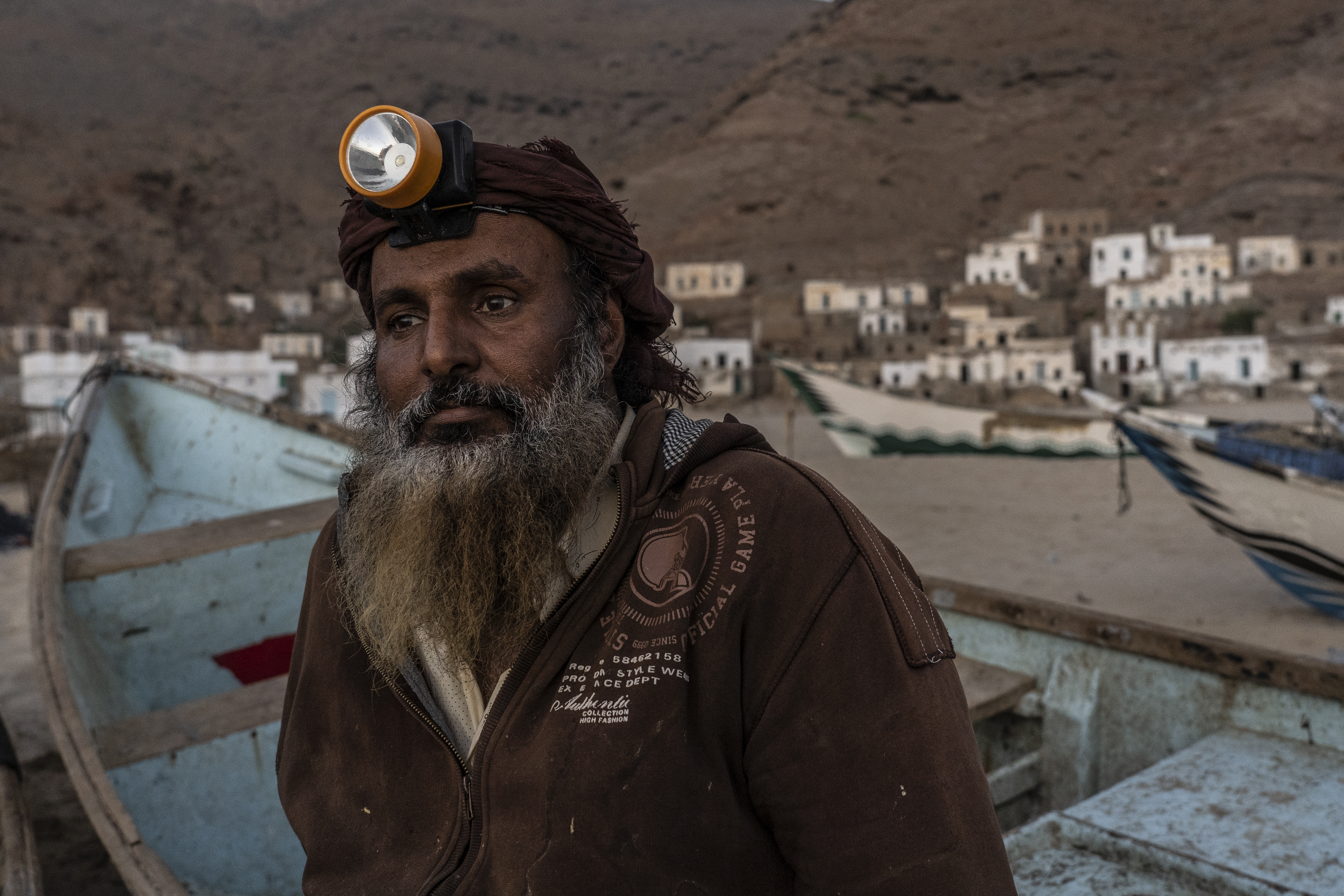 Portrait of a fisherman, Khyseet fishing village near Haswayn.