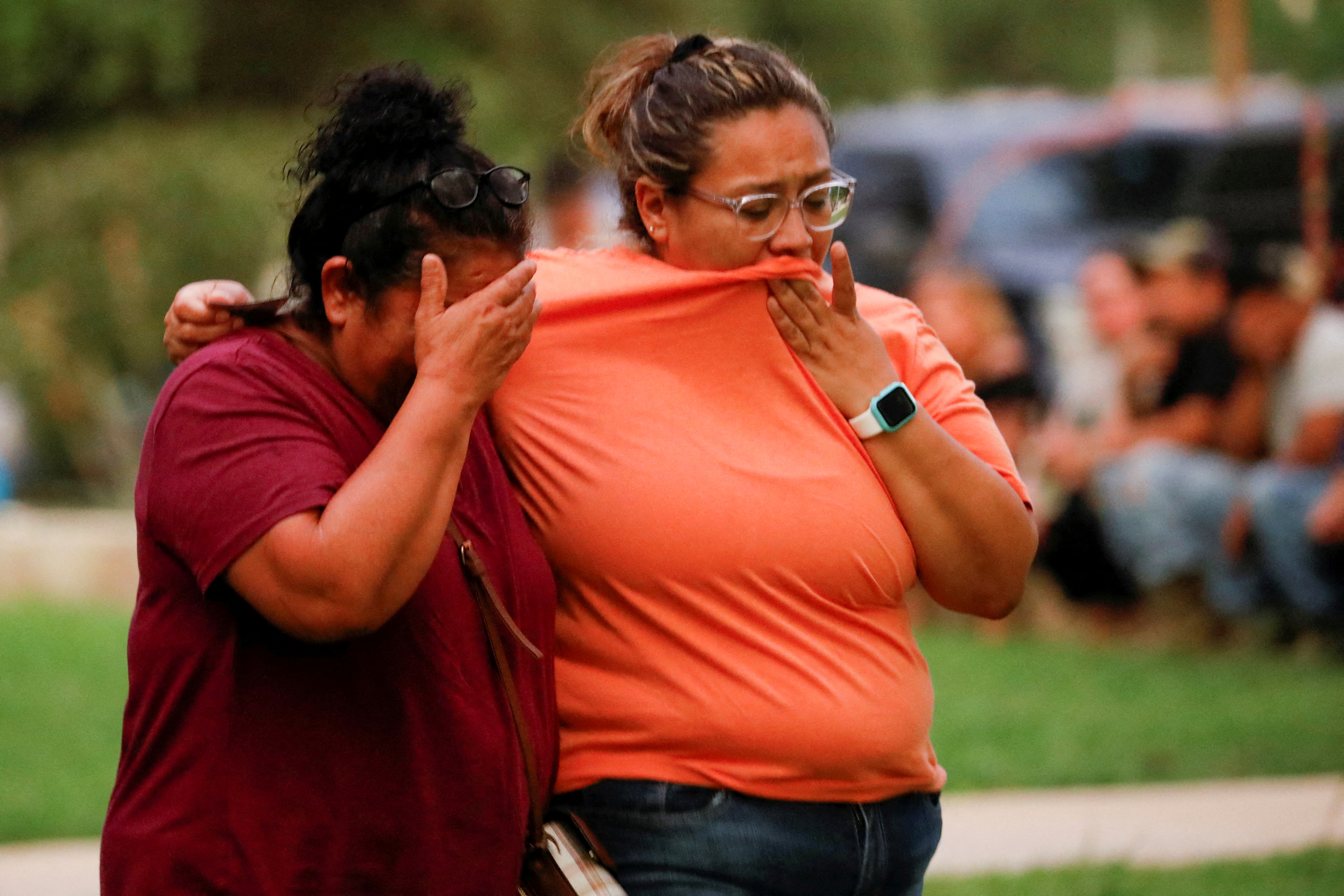 People crying