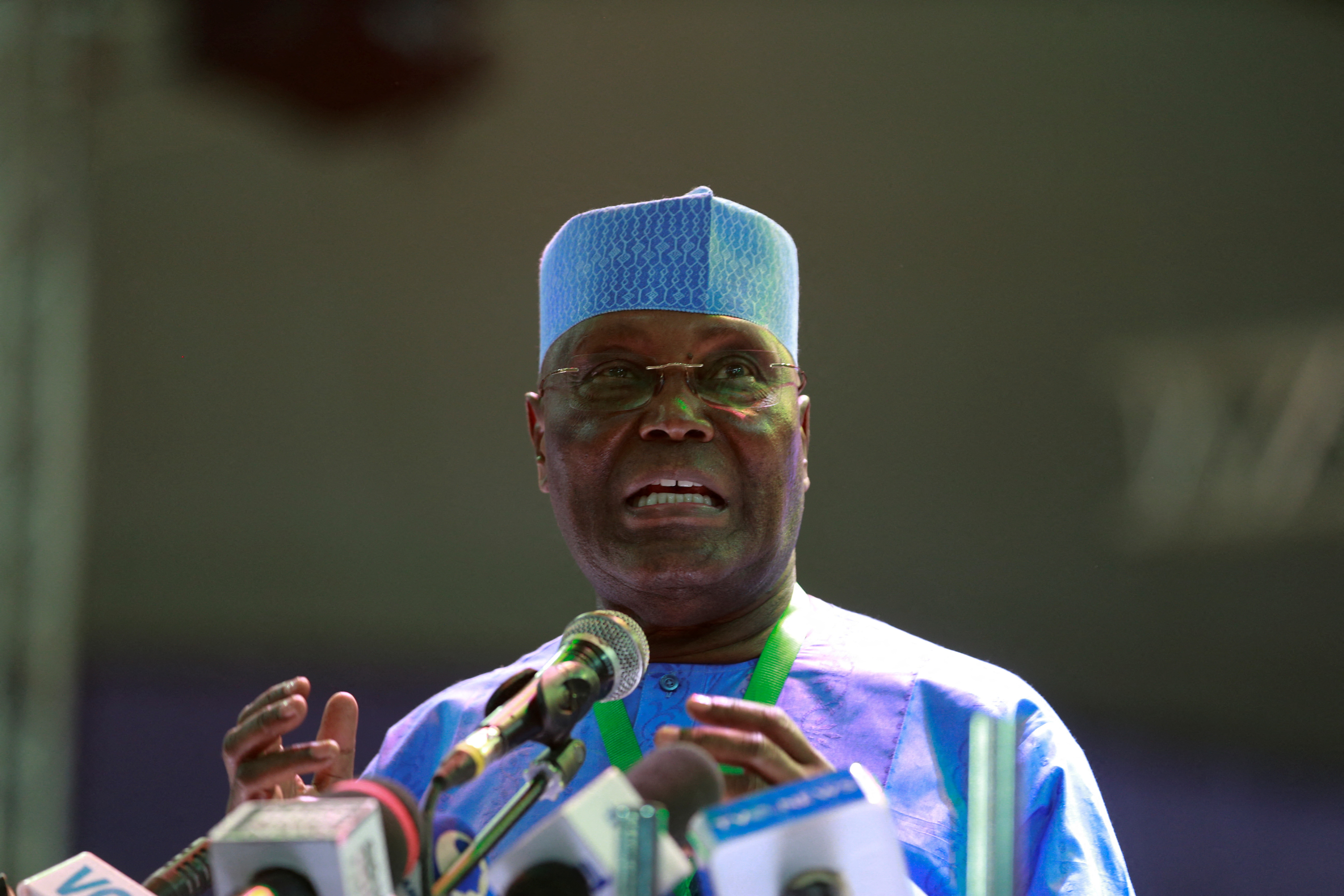 Former Nigeria Vice President Atiku Abubakar addresses the People's Democratic Party delegates in Abuja, Nigeria May 28, 2022.