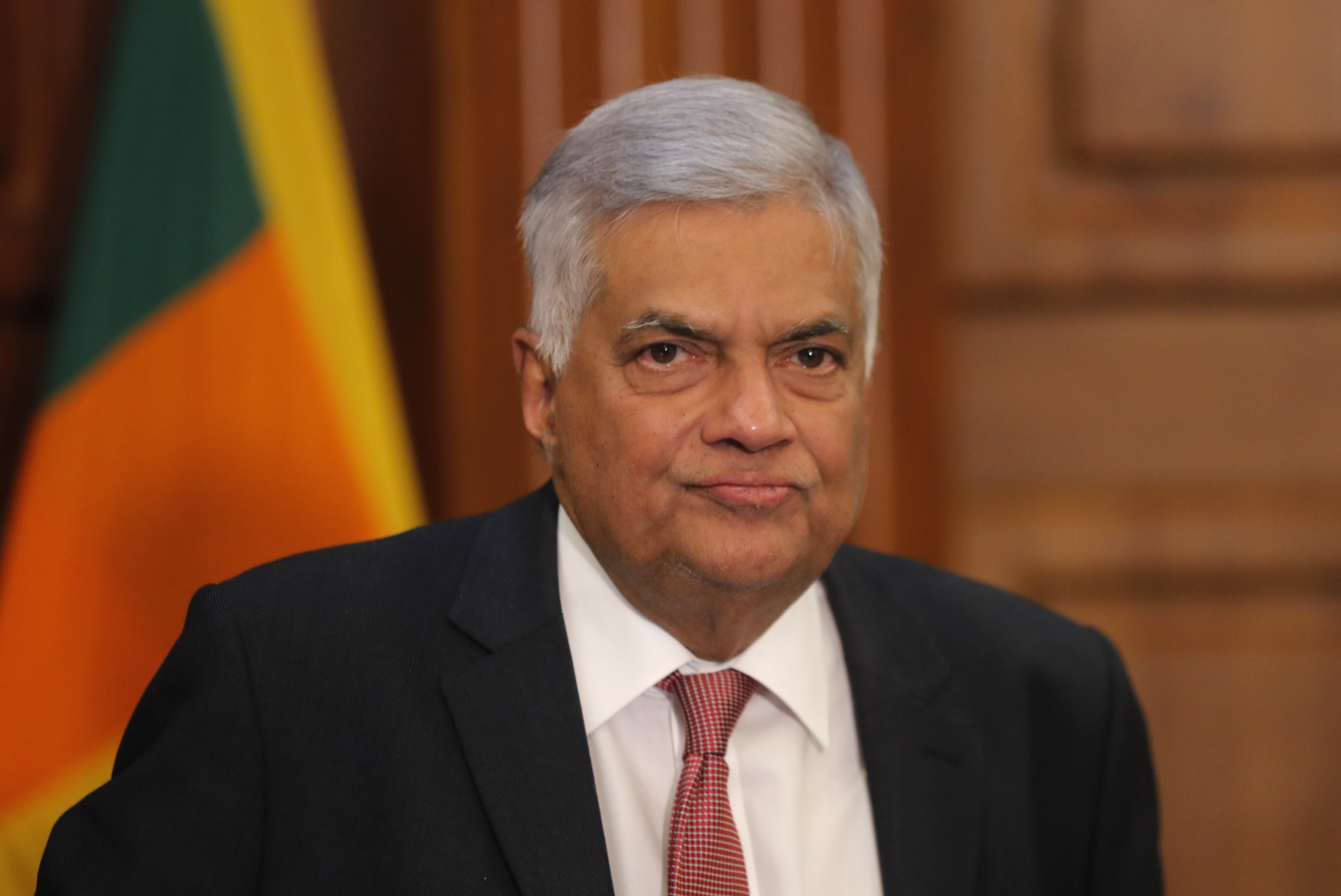 Ranil Wickremesinghe attends a meeting