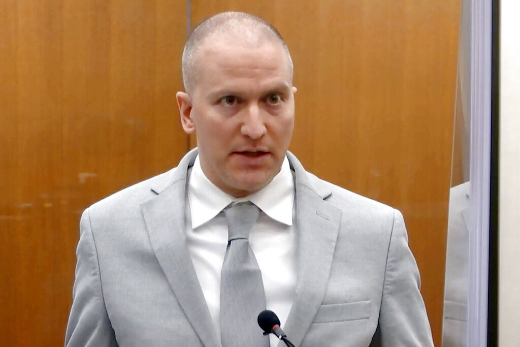 Former Minneapolis police officer Derek Chauvin addresses the court.