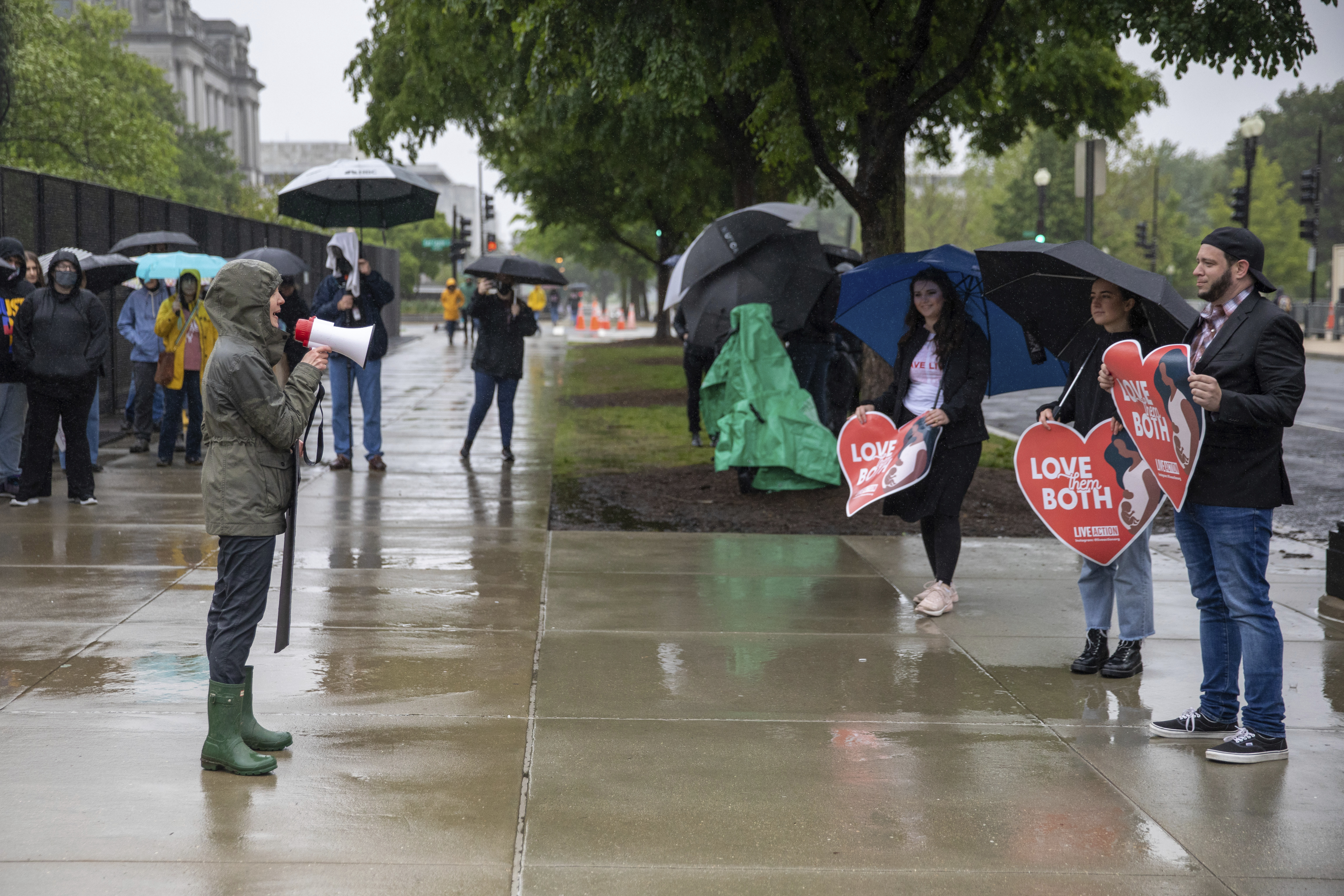Abortion-rights demonstrators protest outside of the U.S. Supreme Court